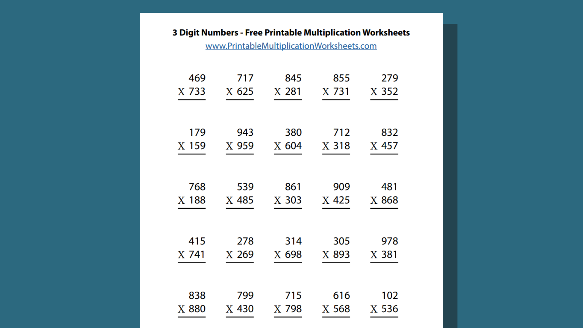 Free Printable Multiplication Worksheets 3s