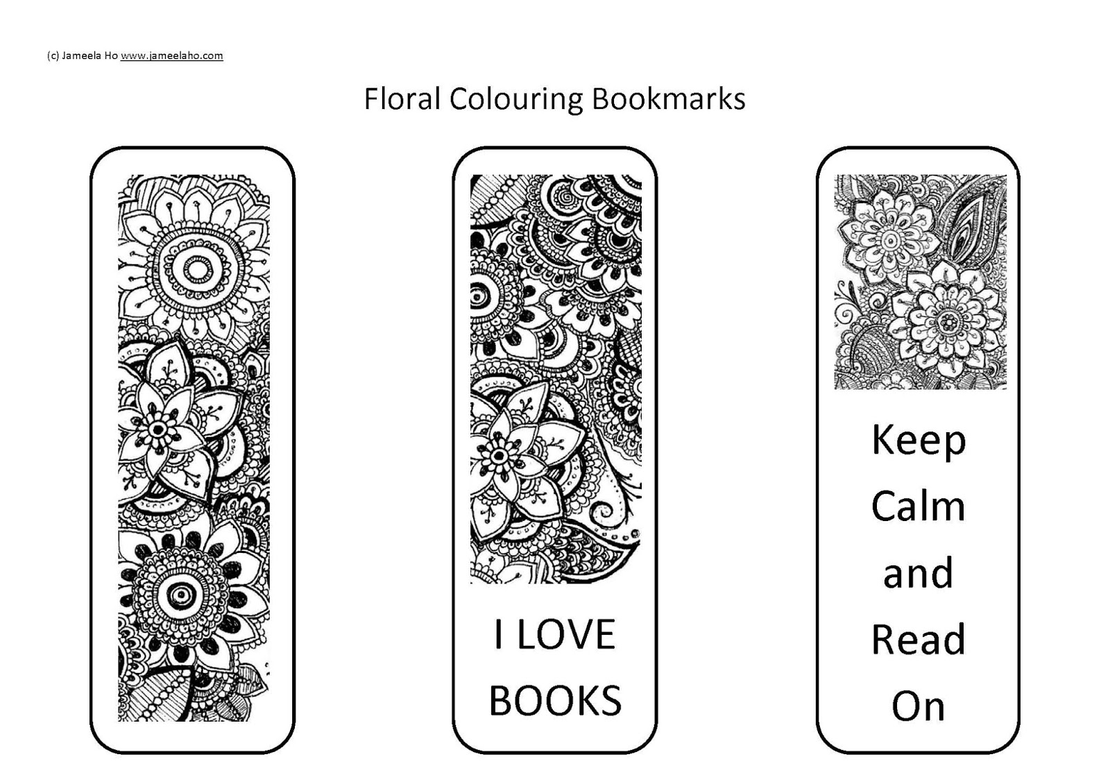 Muslim Parenting Free Download Printable Floral Colouring Bookmarks