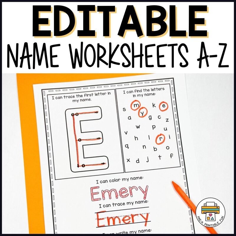 Name Practice Activity Sheets Pre K Printable Fun