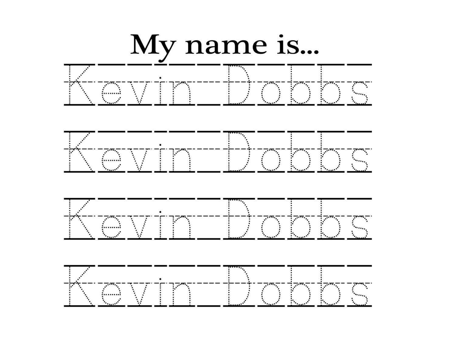 Free Printable Name Tracing For Kids