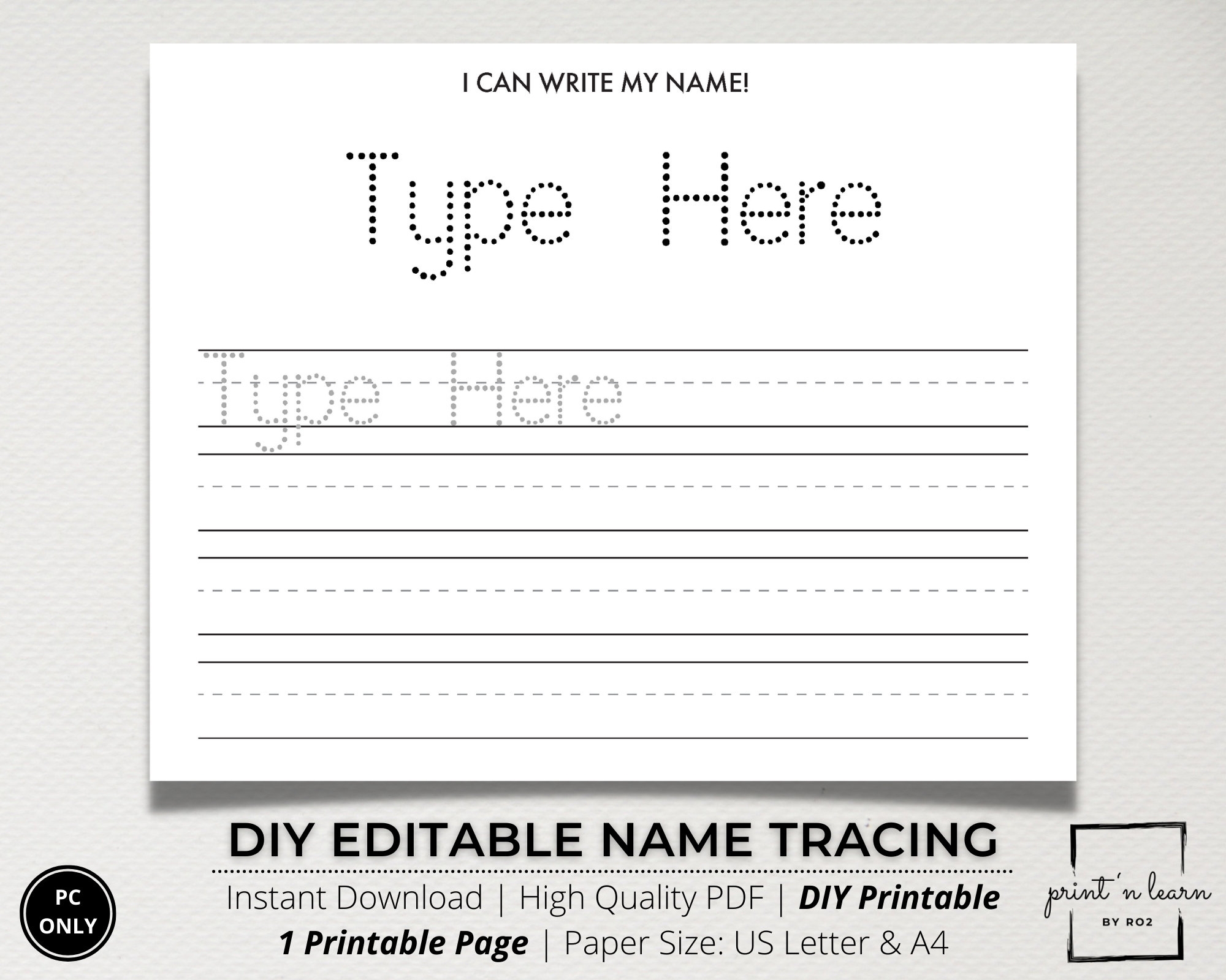 Free Printable Name Tracing Generator