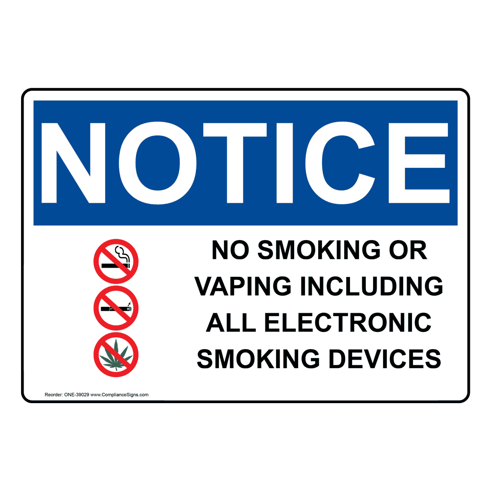No Smoking Vaping E Cigarette Signs And Labels Easy Order