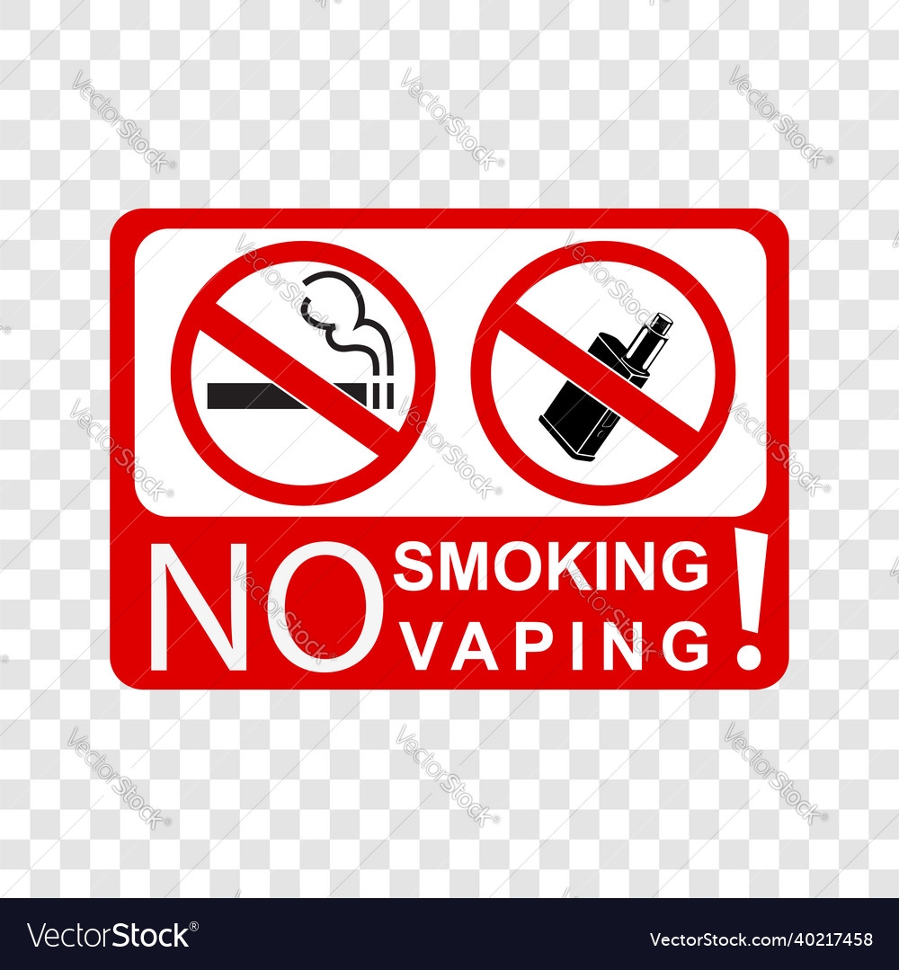 No Smoking Vaping Sign Royalty Free Vector Image
