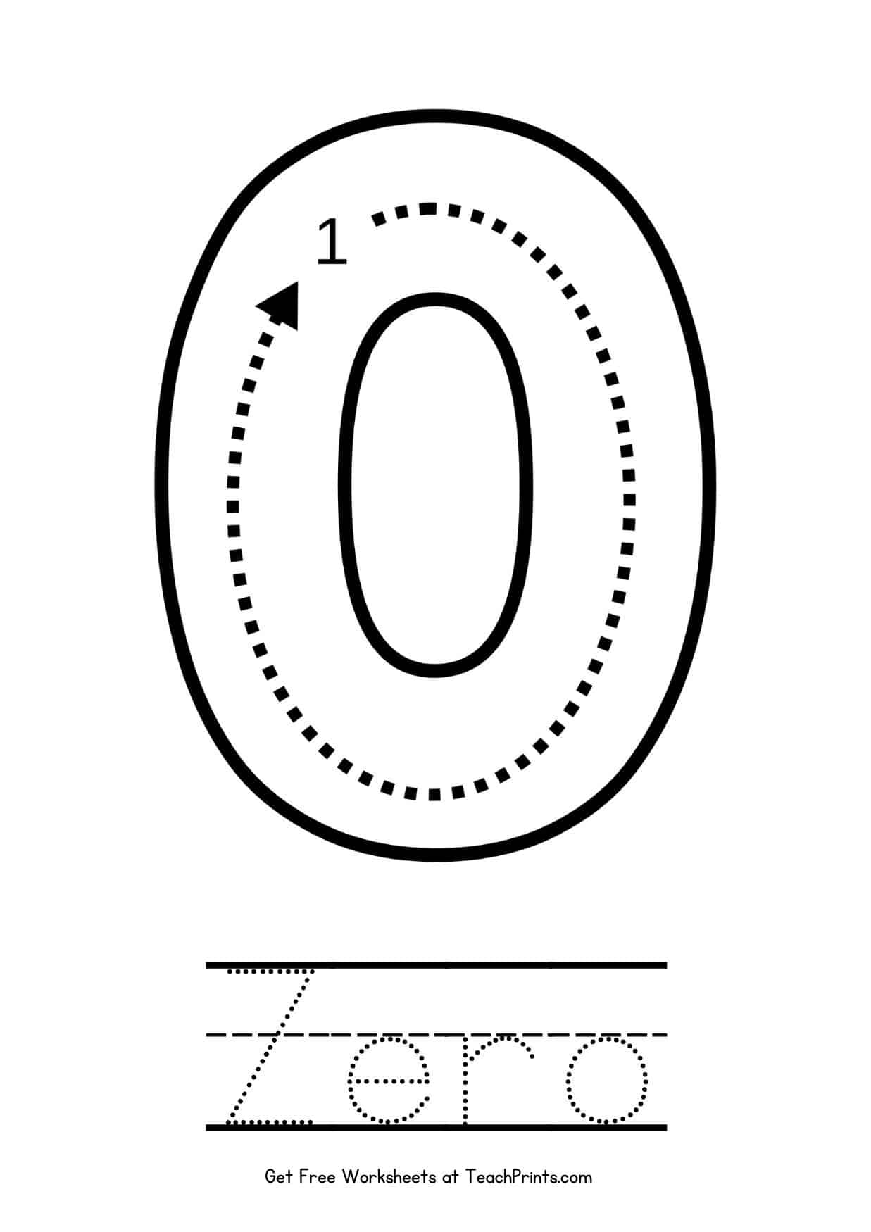 Number 0 Tracing Worksheets Free Printable
