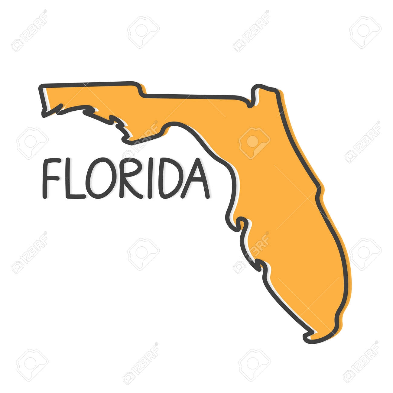 Outline Florida Map Vector Illustration Royalty Free SVG Cliparts Vectors And Stock Illustration Image 155854675 