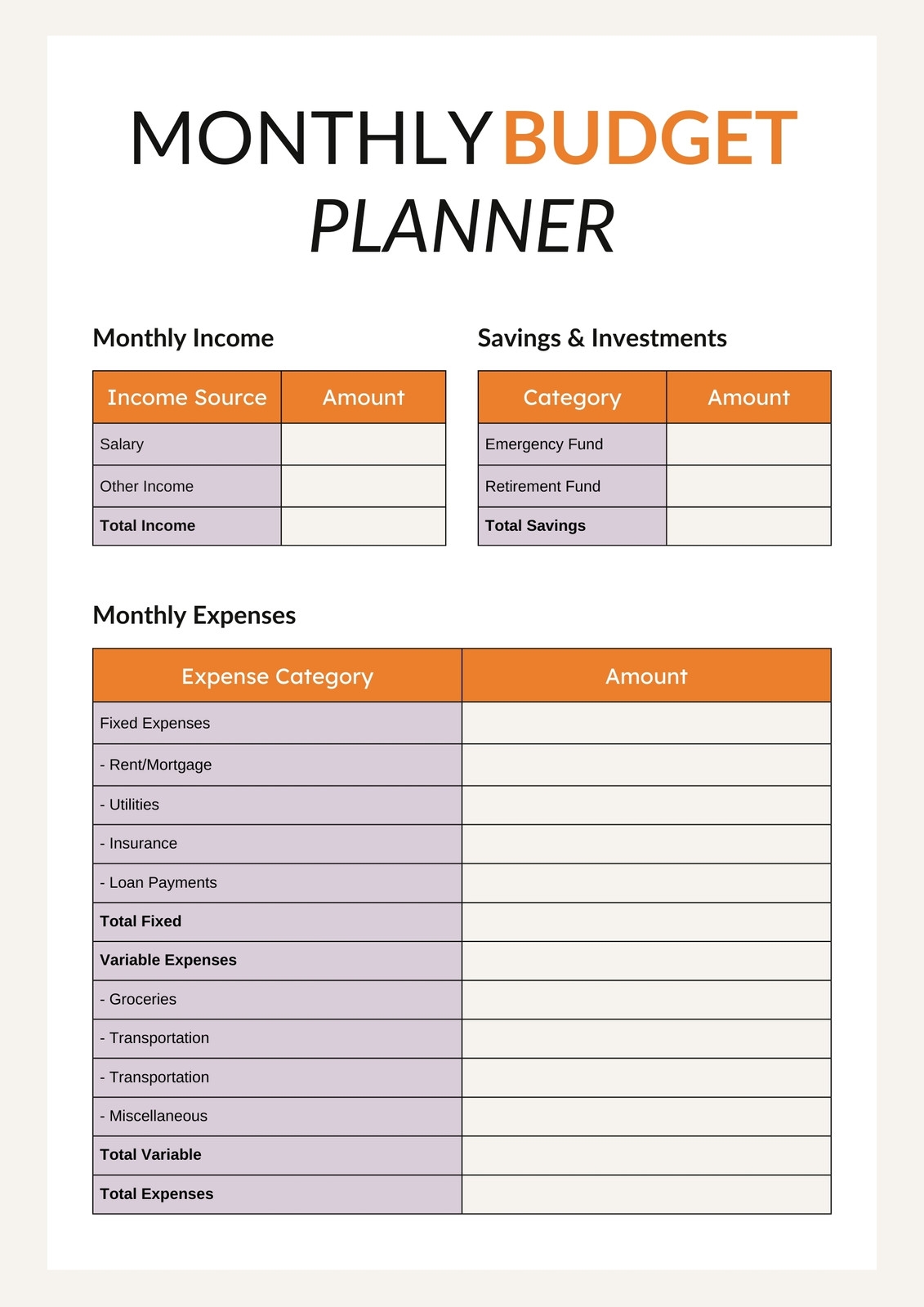 Page 11 Free And Customizable Budget Templates