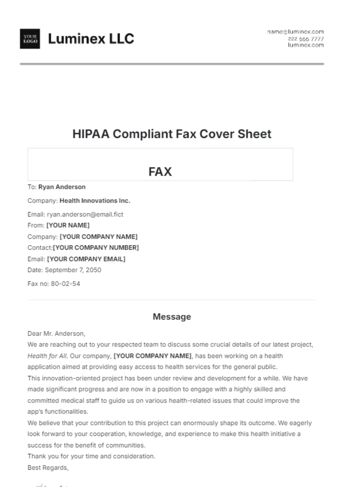 Page 12 Free Fax Cover Sheet Templates To Edit Online Print