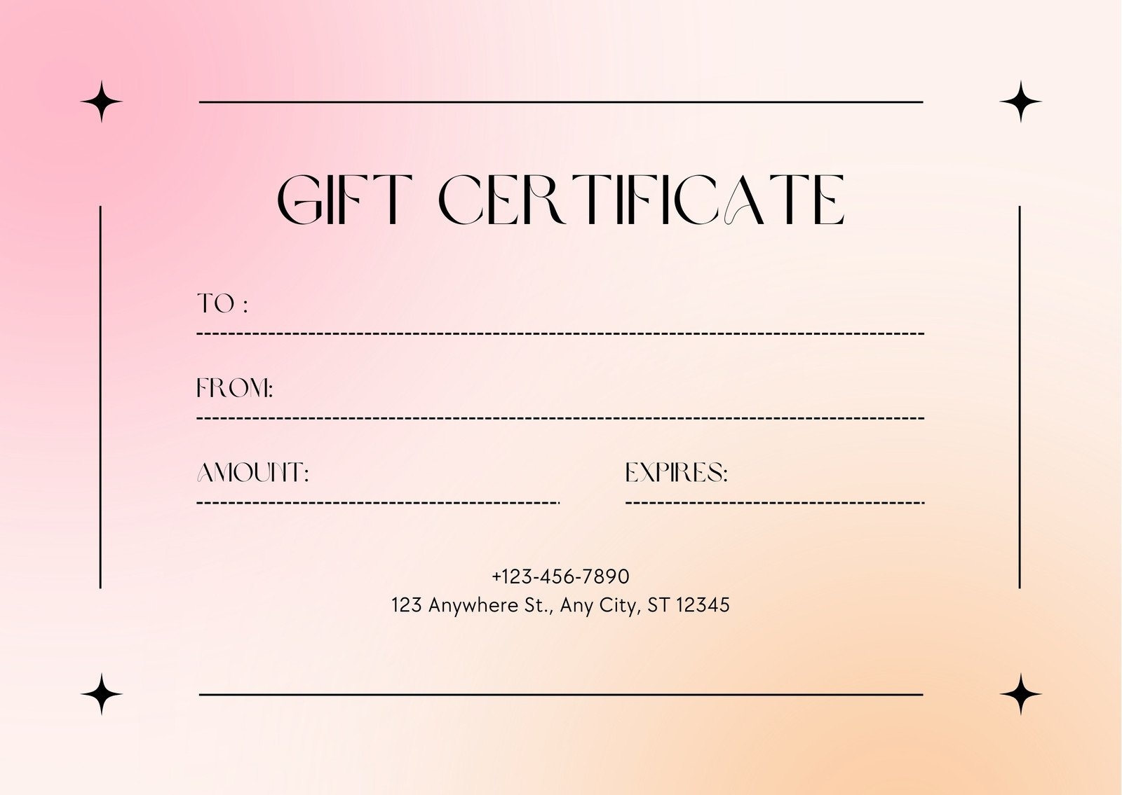 Gift Certificates Free Printable With Logo