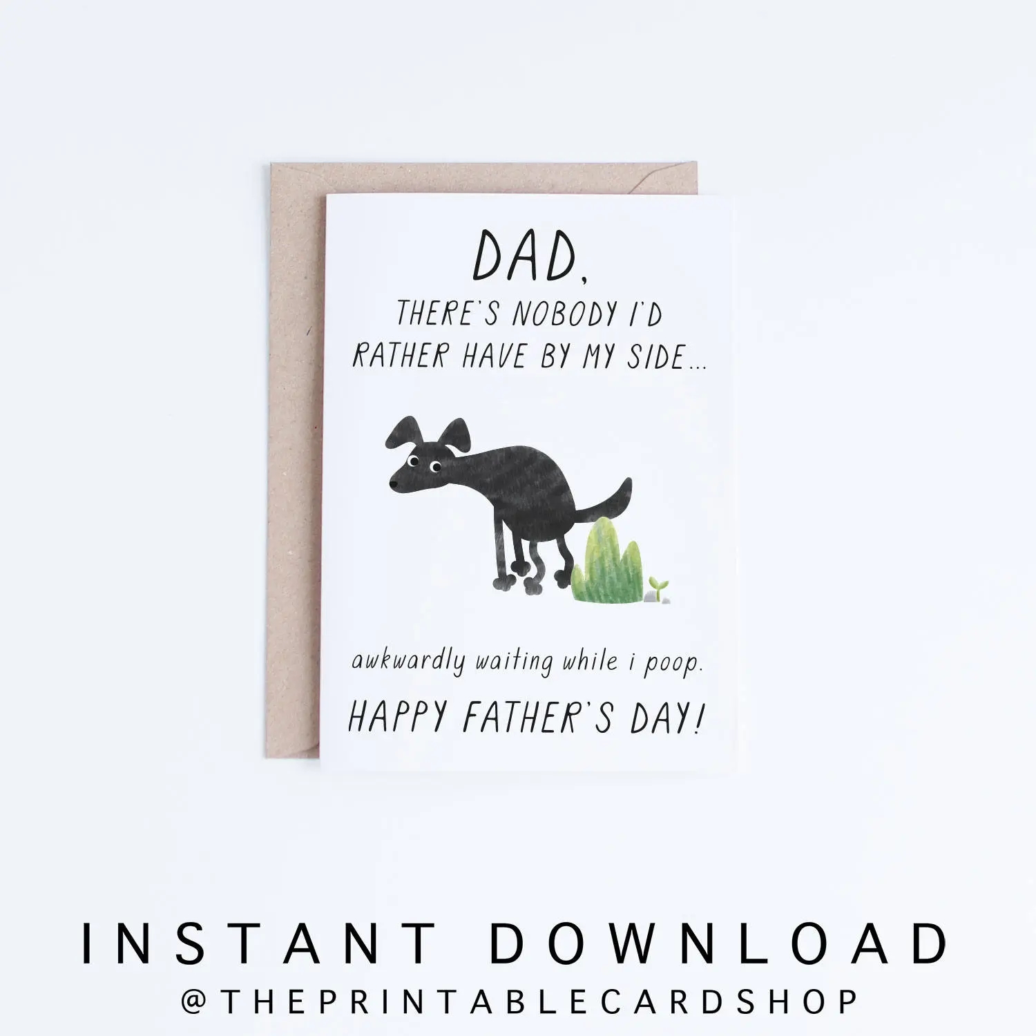 Pet Dad Printable Fathers Day Cards Instant Download Funny Dad Card From The Dog Cards For Him Gifts For Him Dog Dads Black Dogs Etsy