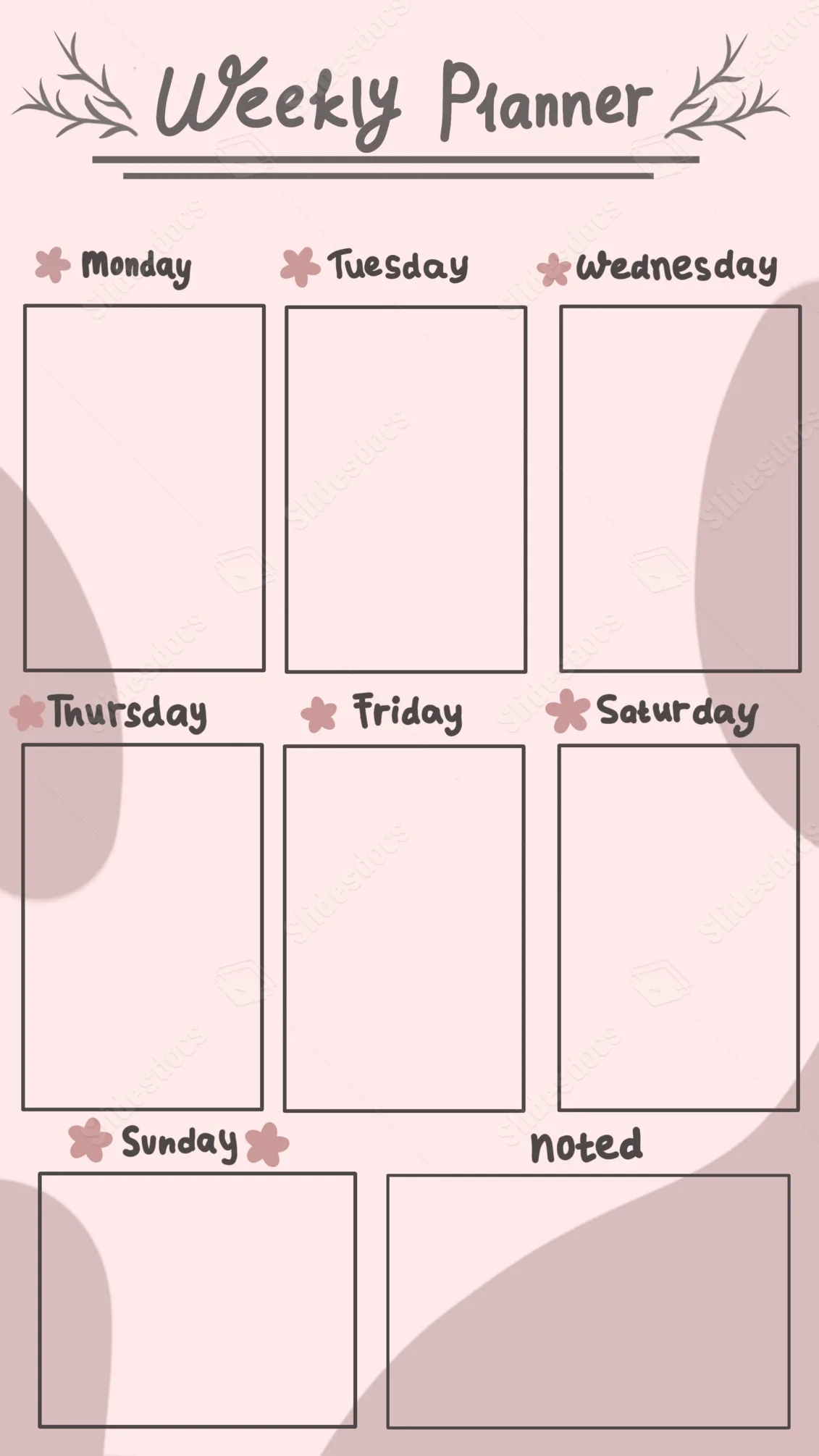 Pink Plan Planner Journal To Do List Weekly Printable Simple Word Template And Google Docs For Free Download