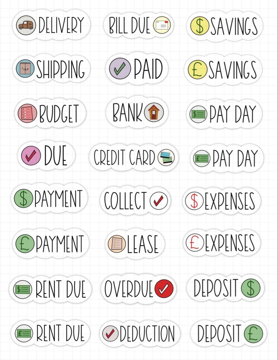 Free Printable Budget Planner Stickers