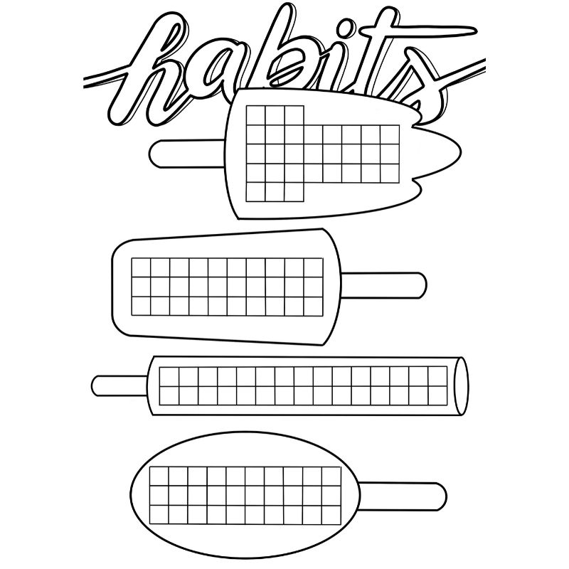 Popsicle Habit Tracker 30 Days Printable Bullet Journal Page Lorelsberg