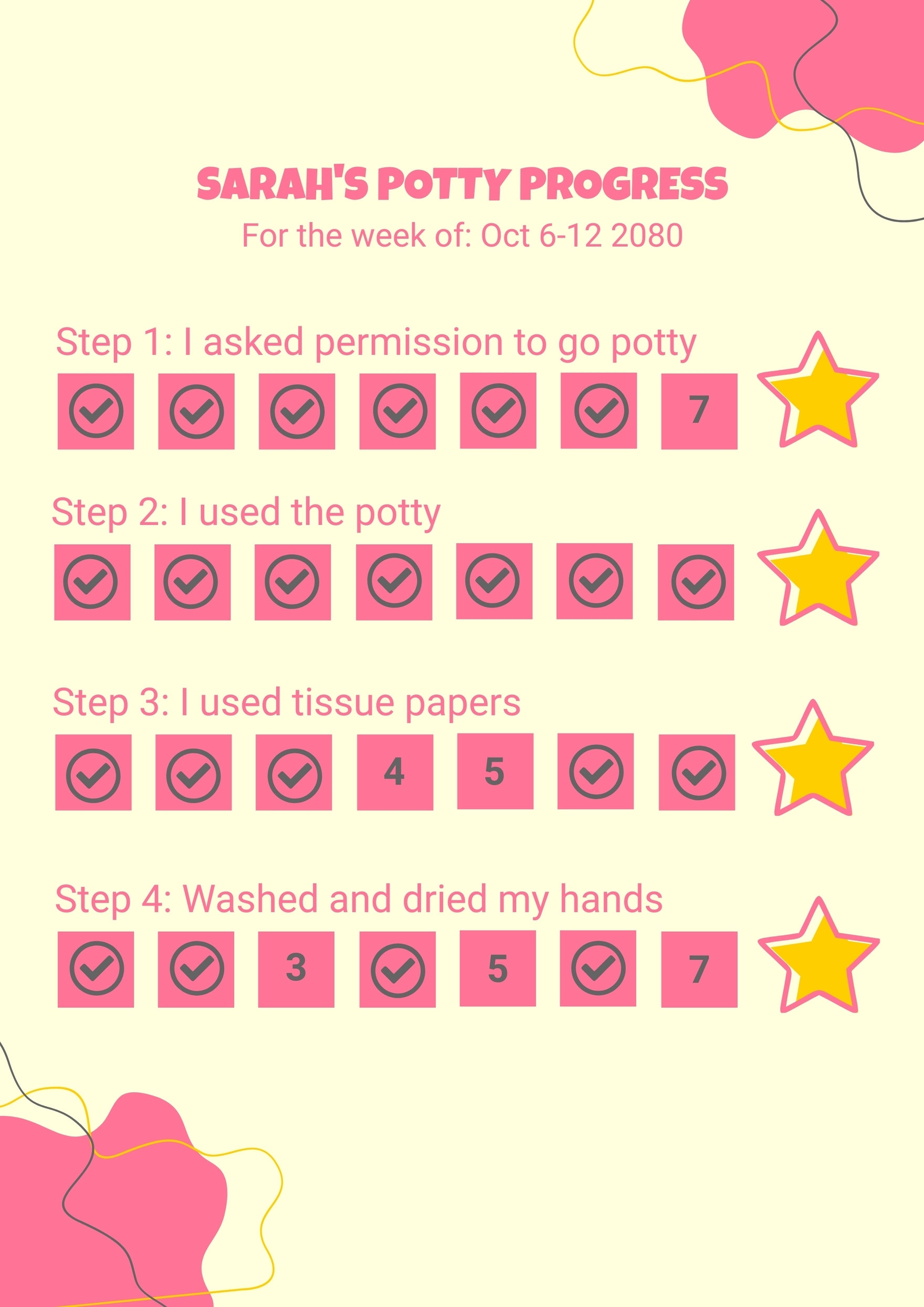 Free Printable Potty Chart Girl