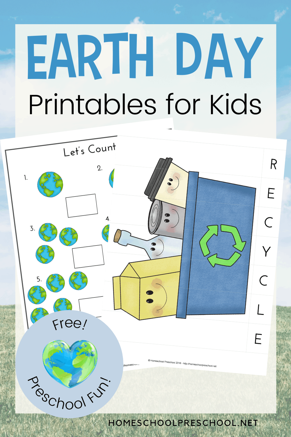 preschool earth day printable activities for kids