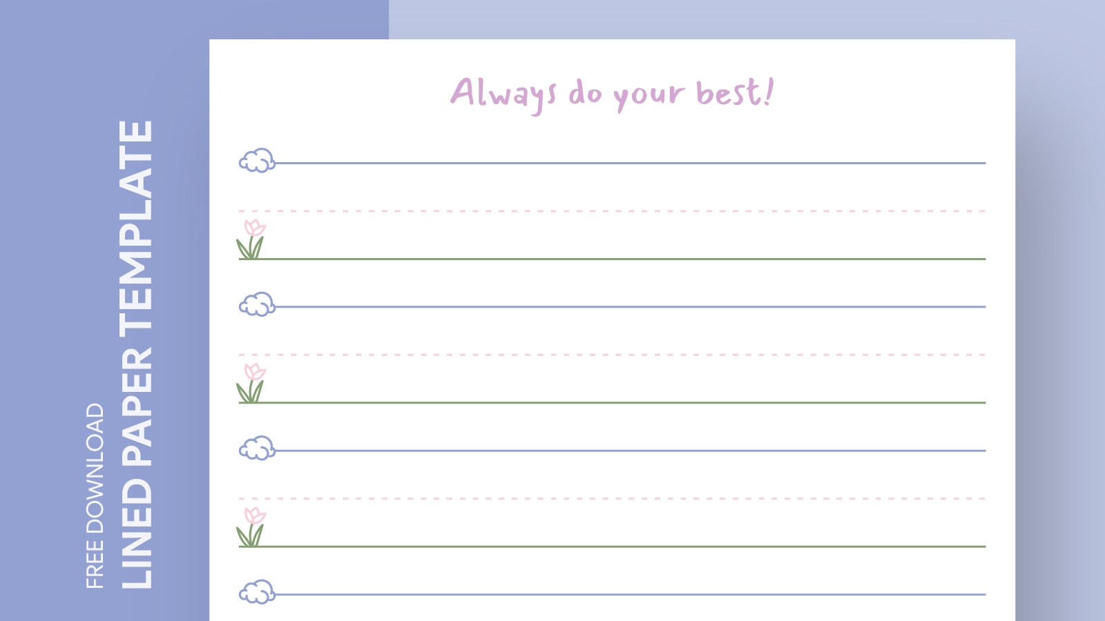 Free Lined Paper Printable For Kids