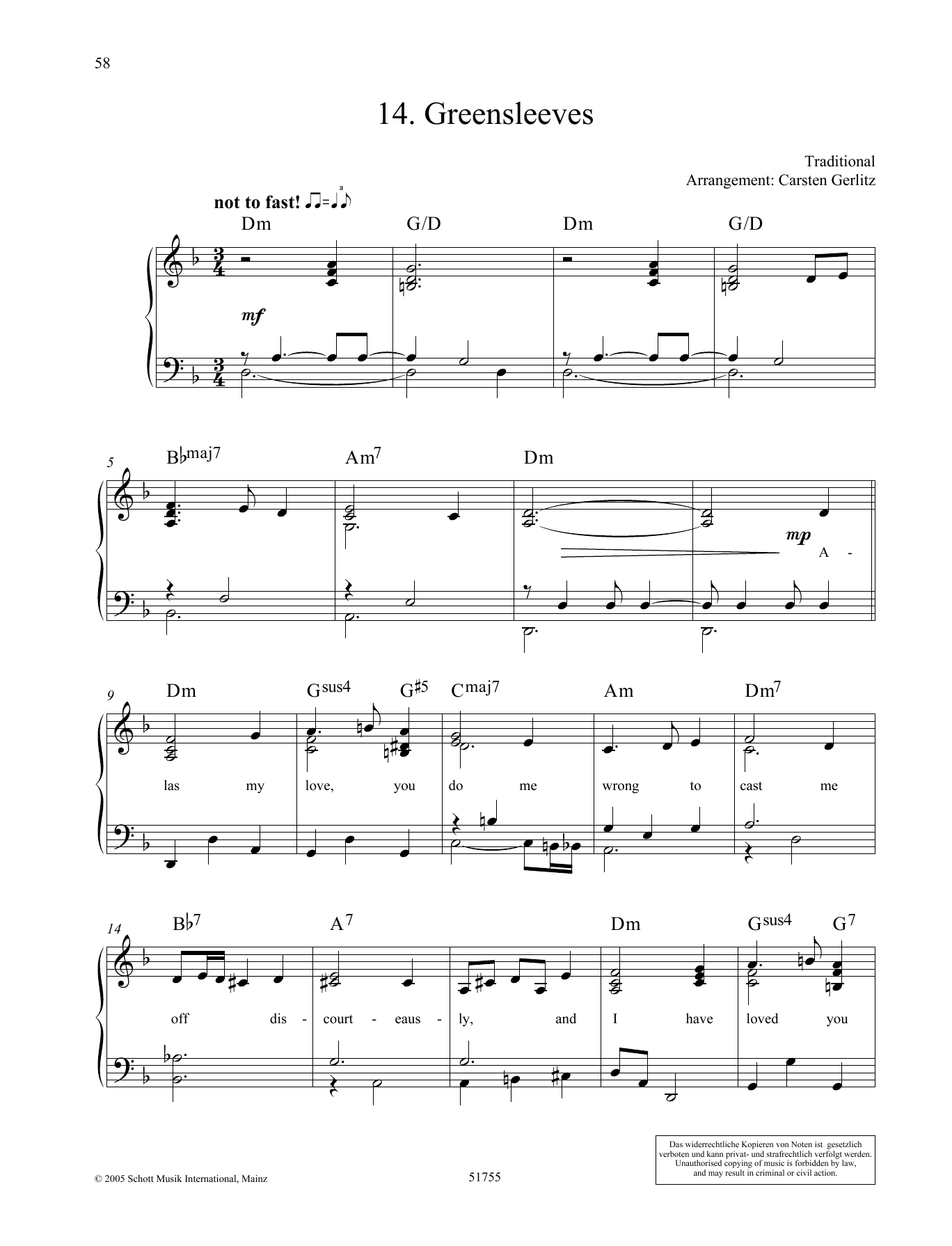 Free Printable Sheet Music Greensleeves