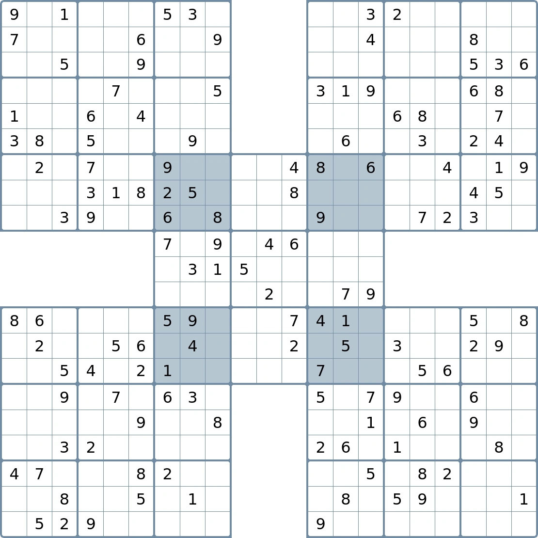 Print Samurai Sudoku Escape Sudoku