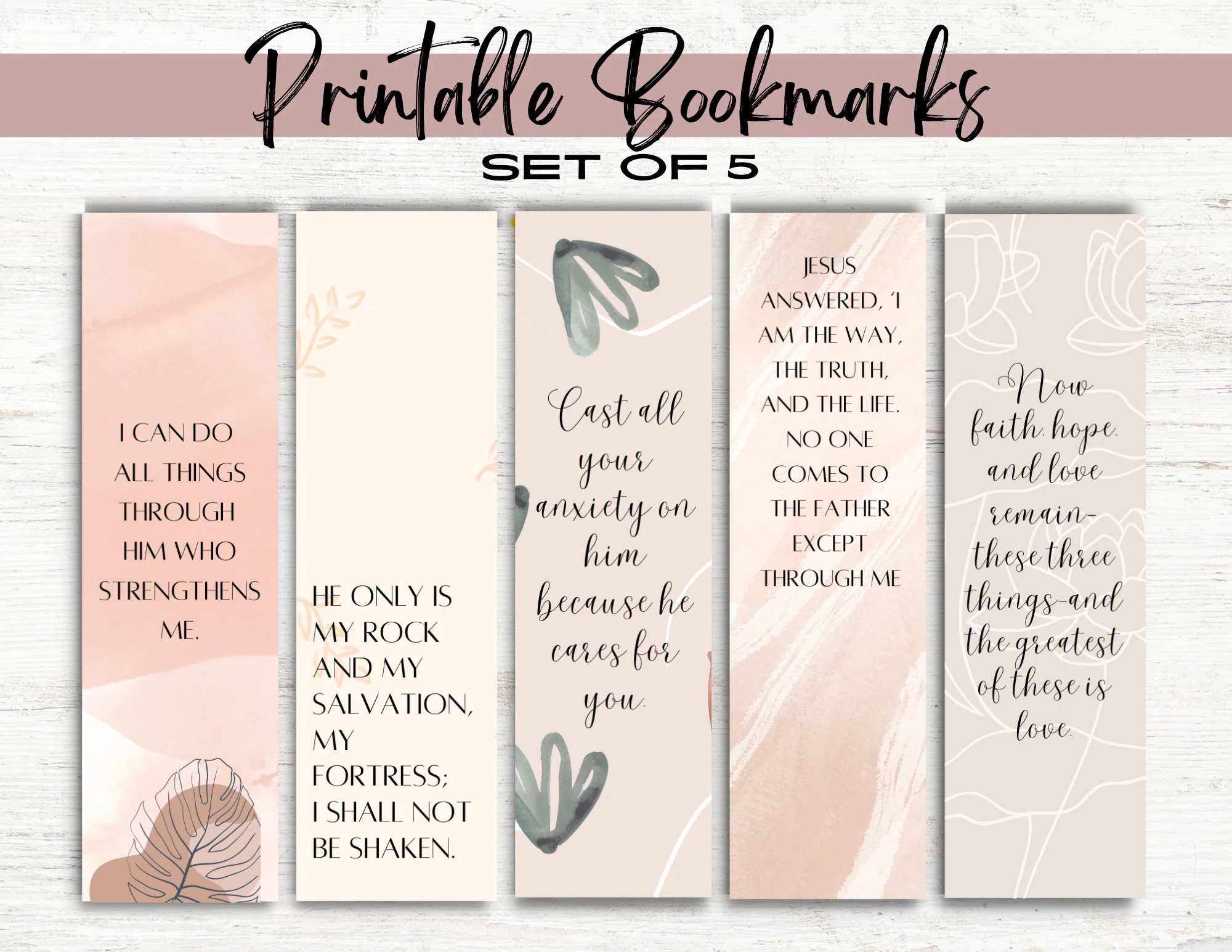 Printable Bible Verse Bookmarks Scripture Bookmark Set Book Lover Gift Bookmarks For Women Prayer Journal Bookmarks Christian Gift Etsy