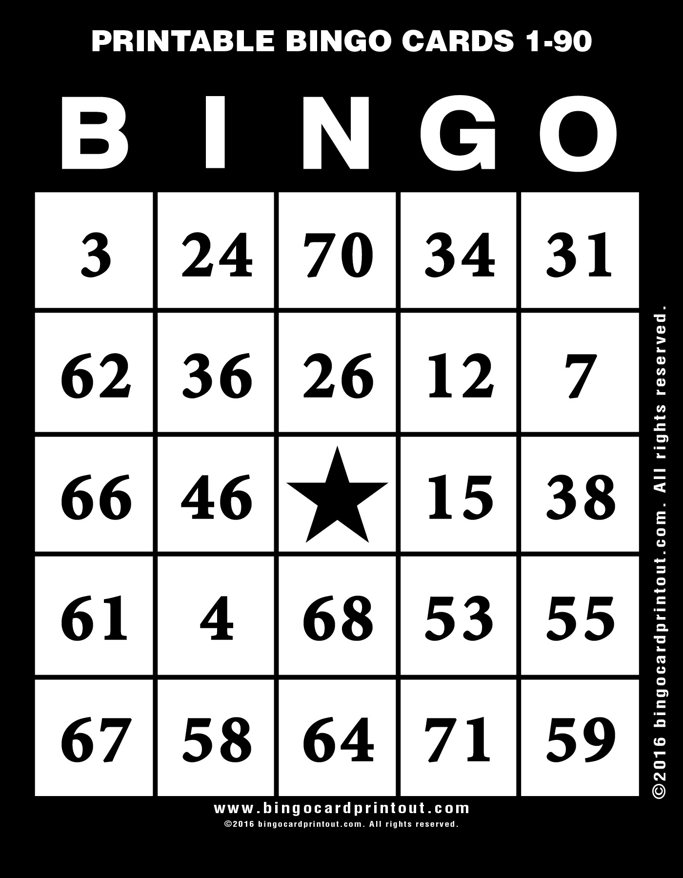 Printable Bingo Cards 1 90 BingoCardPrintout