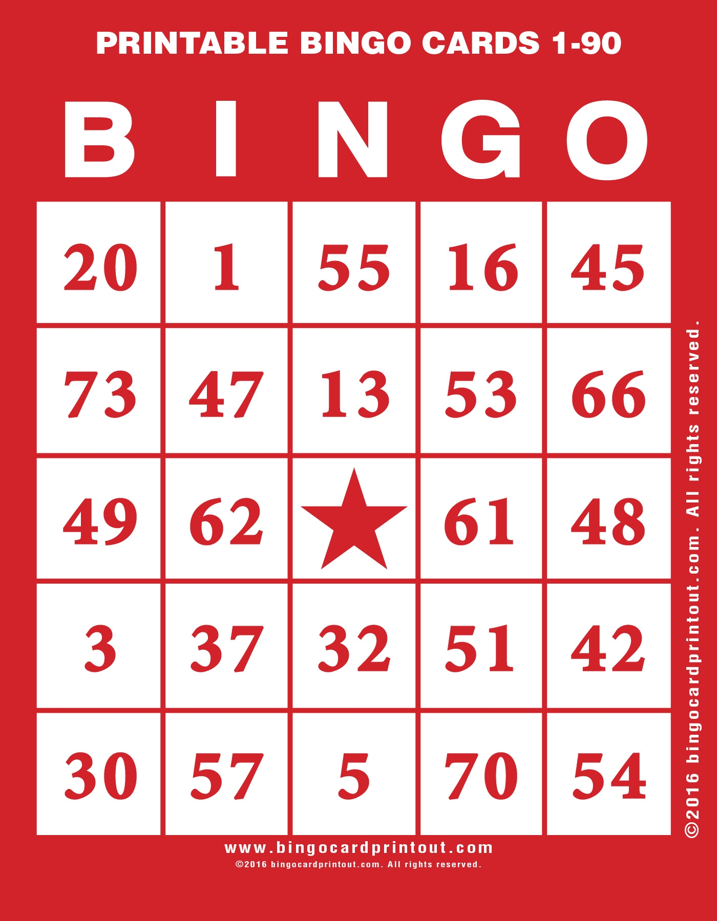 Printable Bingo Cards 1 90 BingoCardPrintout