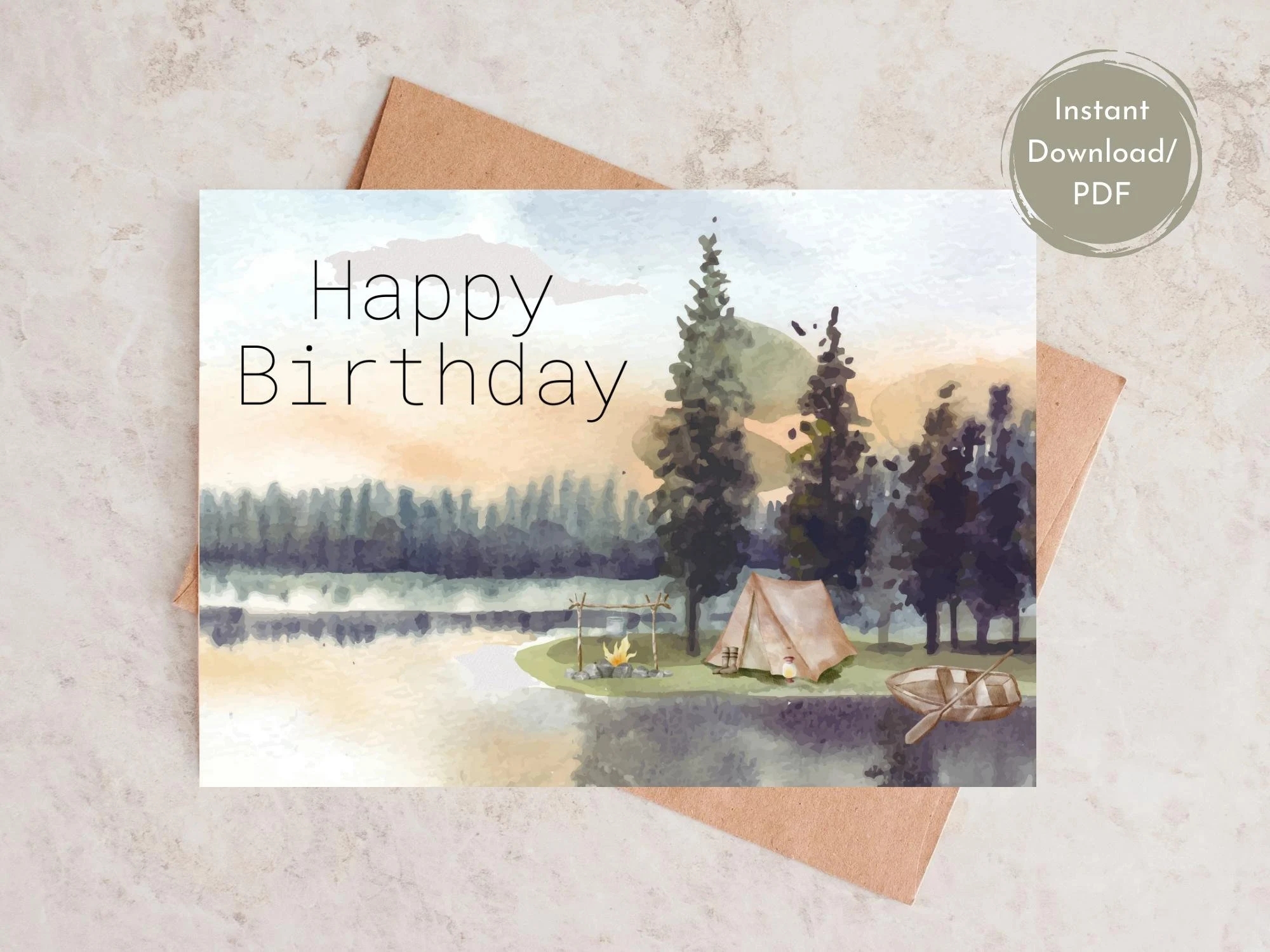 Printable Birthday Card For Him outdoors Birthday Card printable Birthday Card For Dad For Husband camping Birthday Card digital Download Etsy