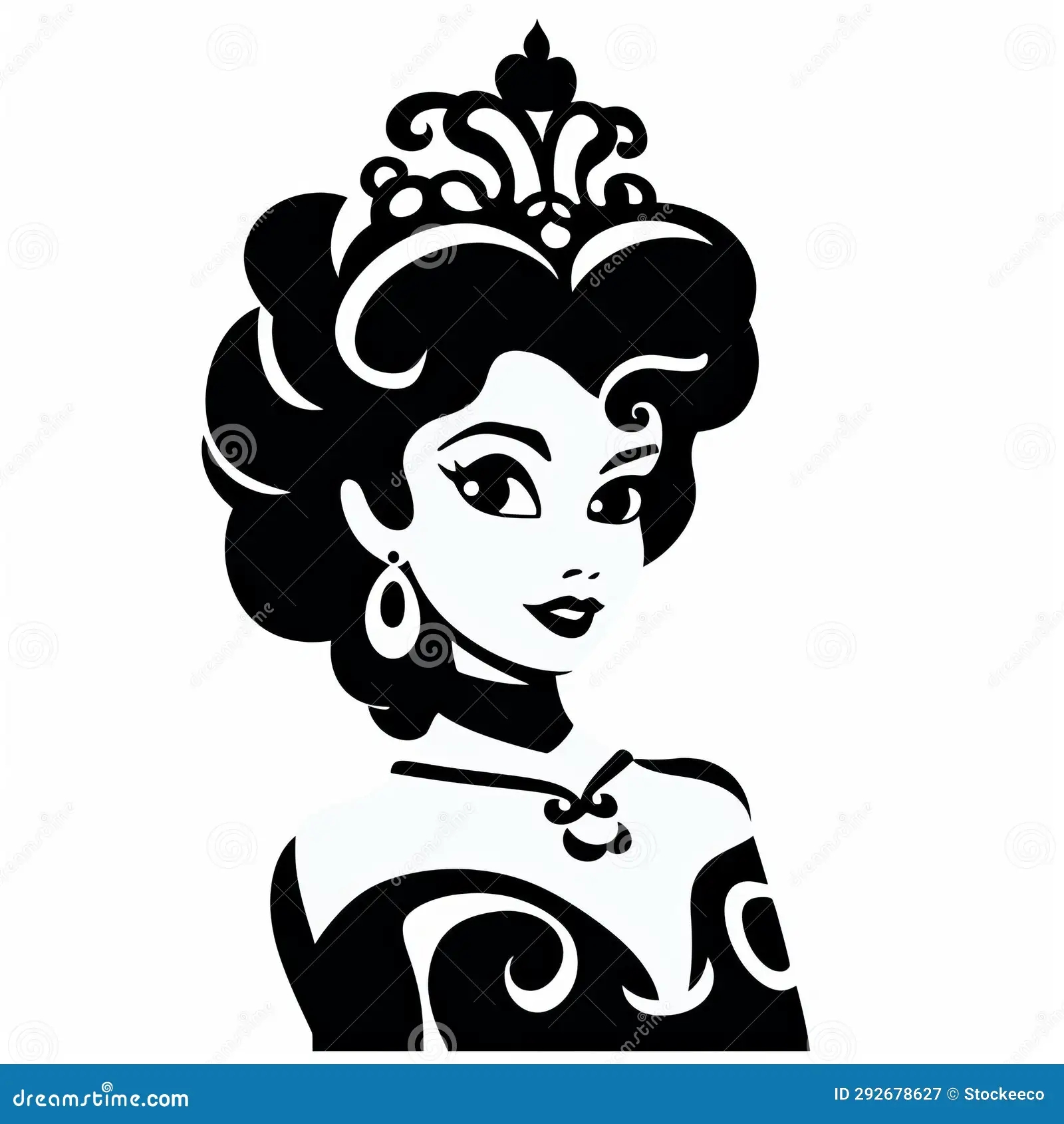 Printable Black And White Disney Princess Silhouette Clip Art Stock Illustration Illustration Of Close Download 292678627