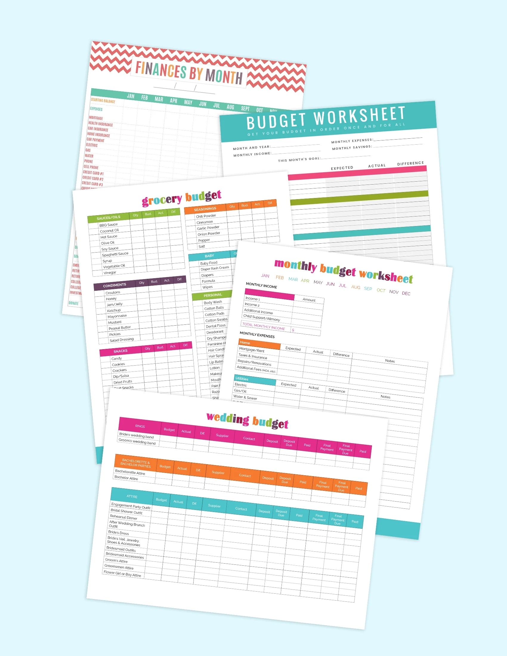 Free Printable Monthly Budget Sheets Pdf