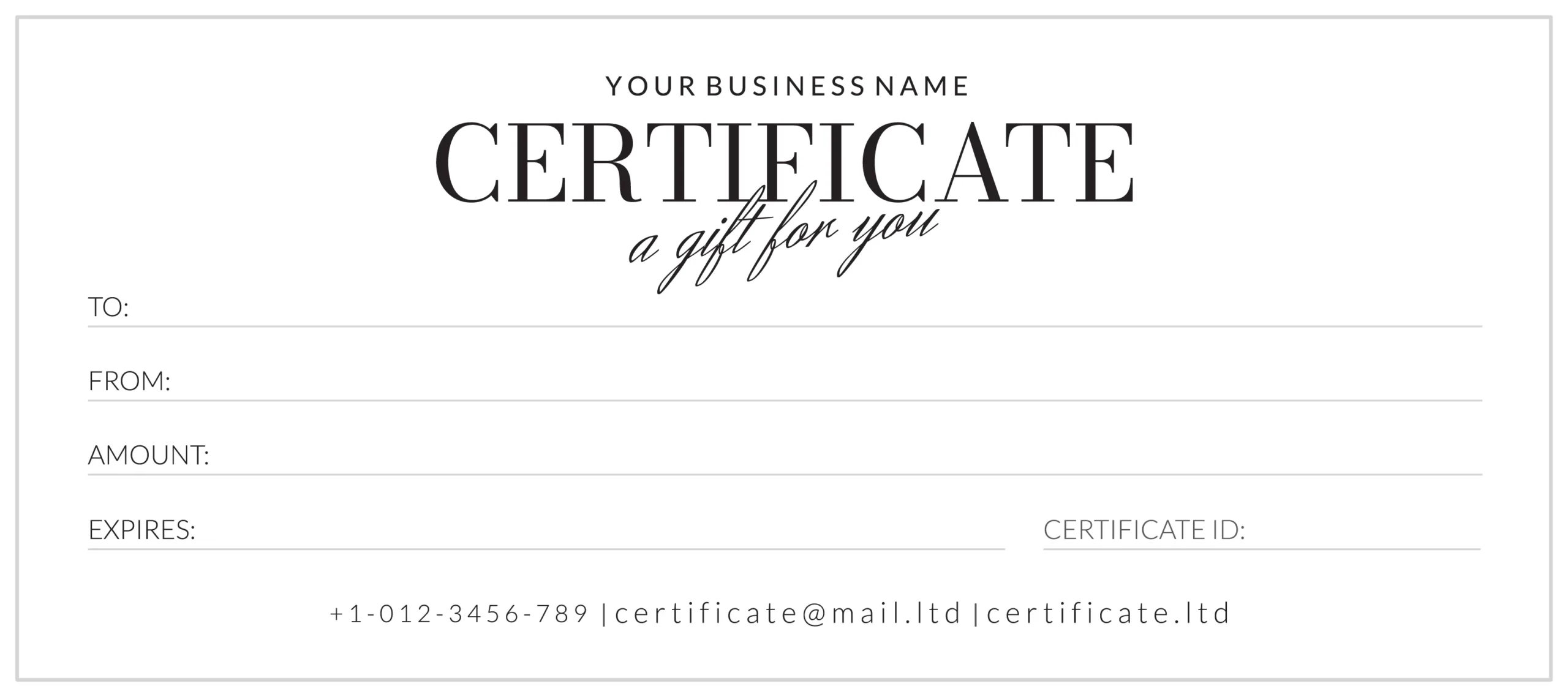 Printable Business Gift Certificate Free Google Docs Template Gdoc io