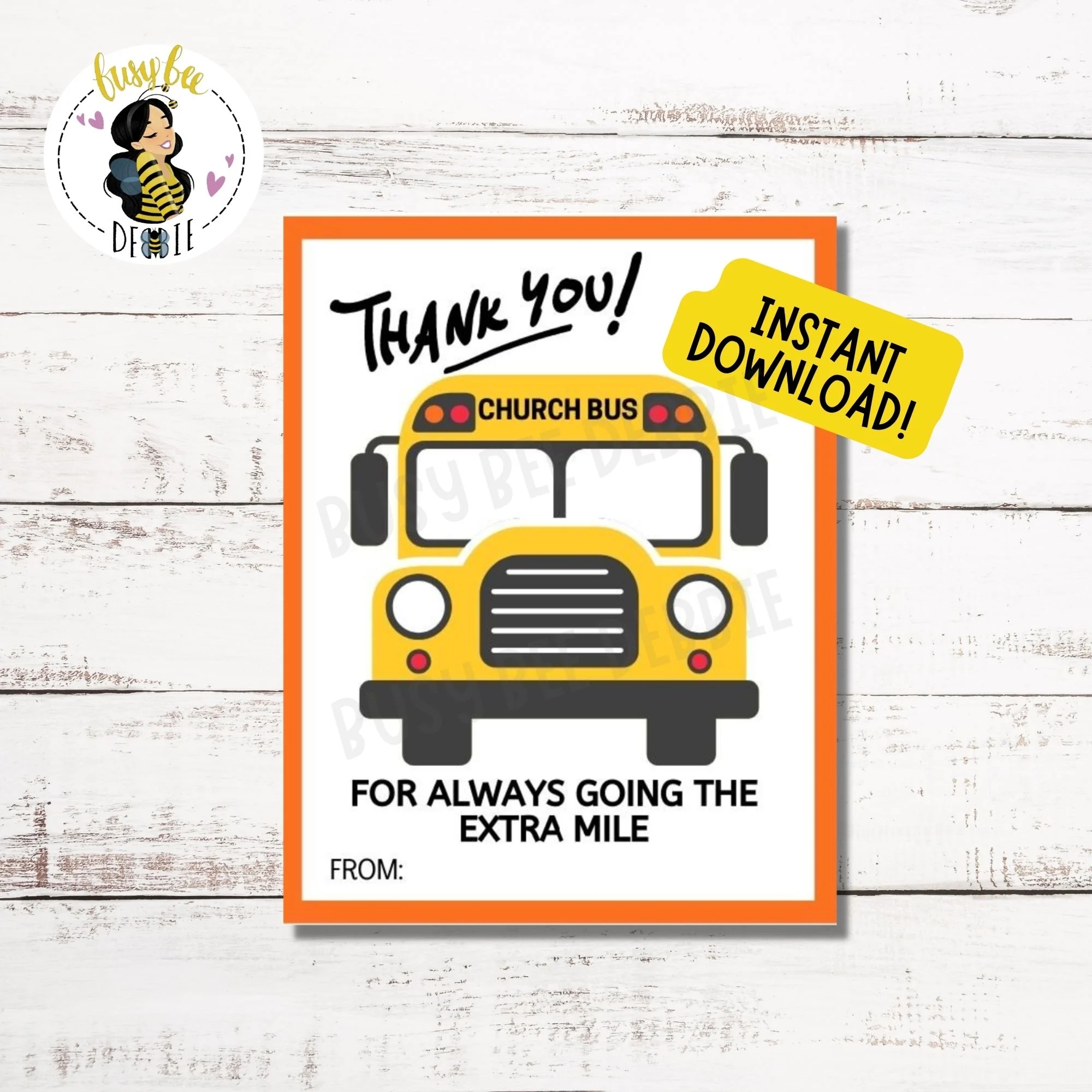 Free Printable Thank You Cards For Bus Driver