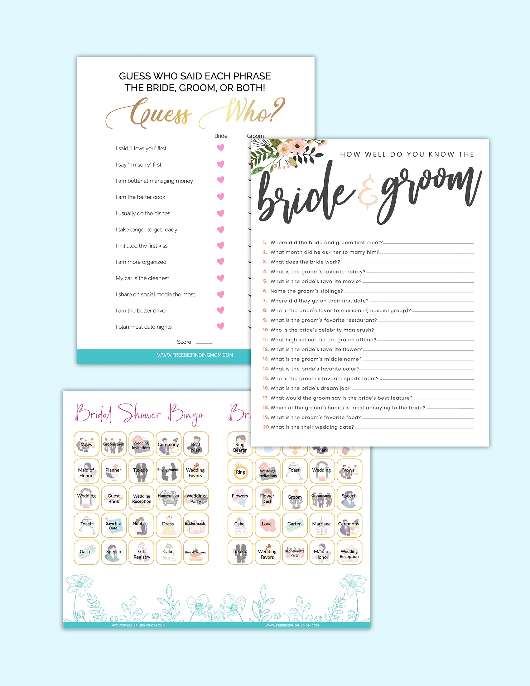 Printable Couples Wedding Shower Games