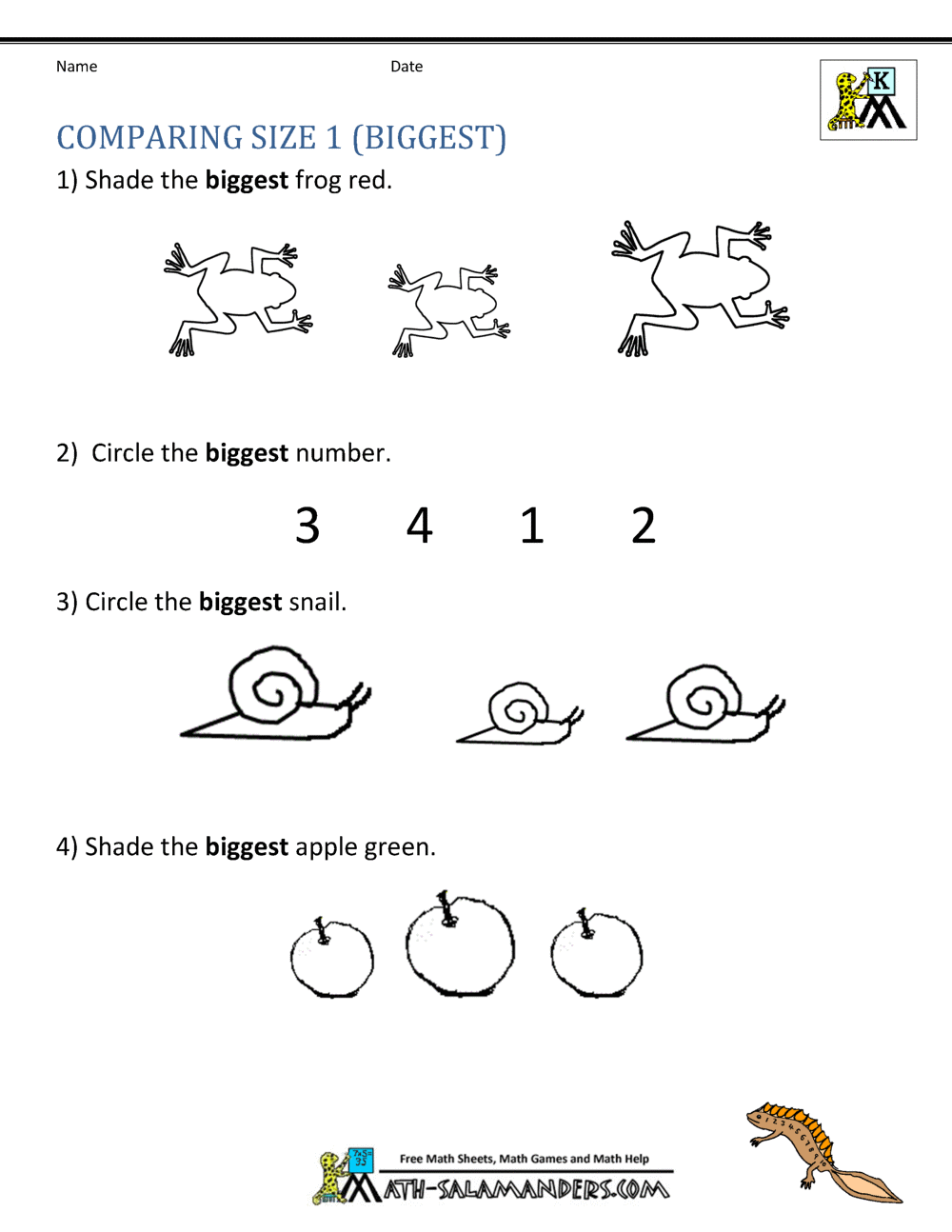 Free Math Worksheets Printable Kindergarten