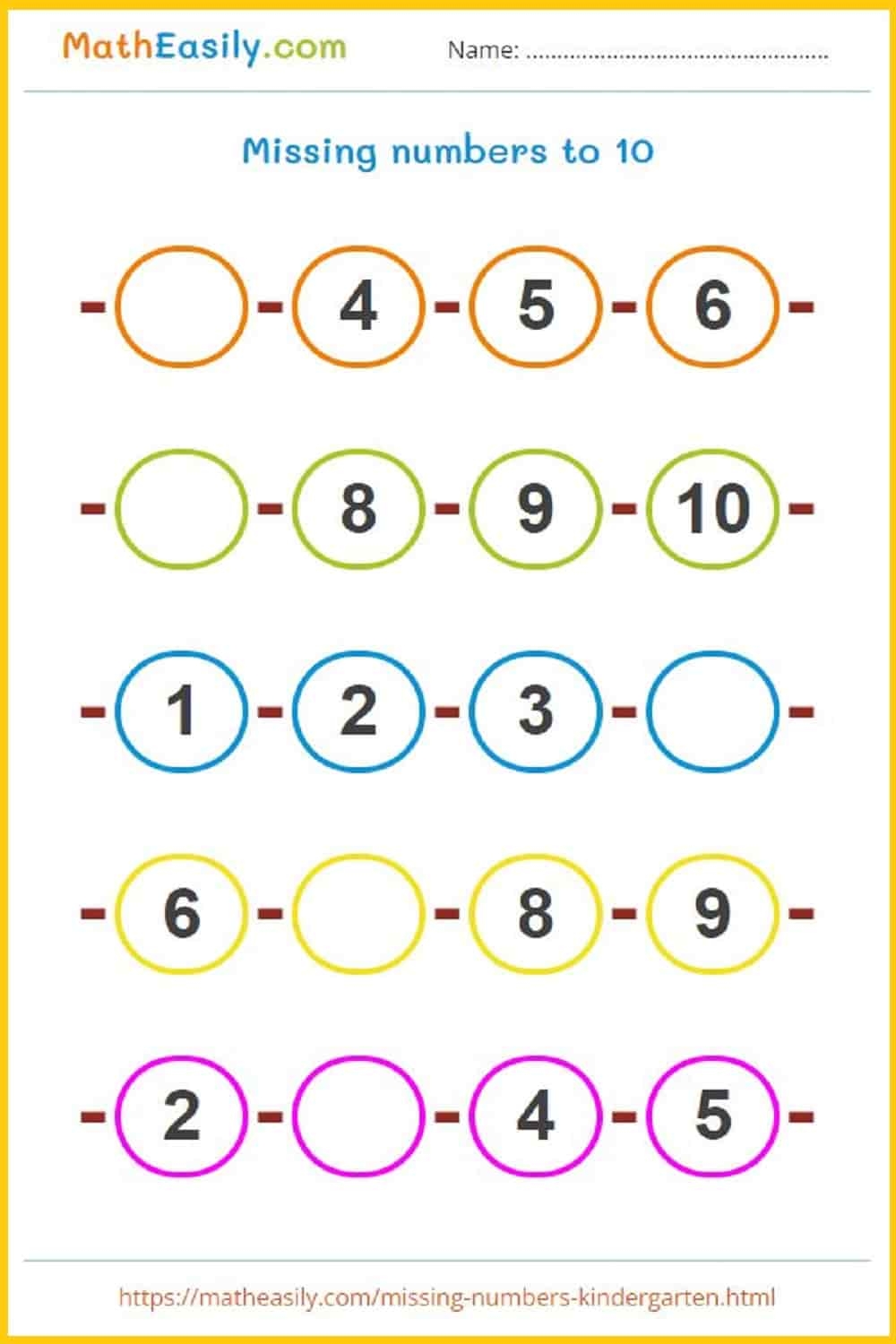 Free Printable Kindergarten Math Worksheets
