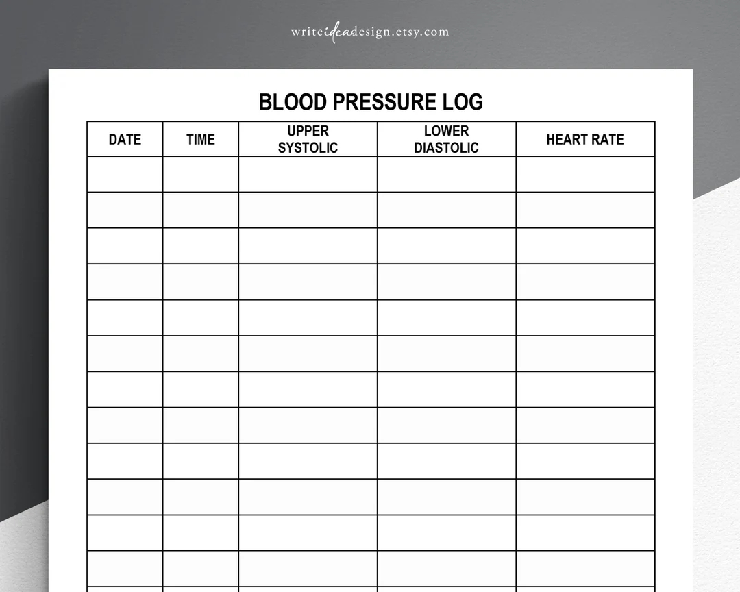 Free Printable Blood Pressure Log Pdf