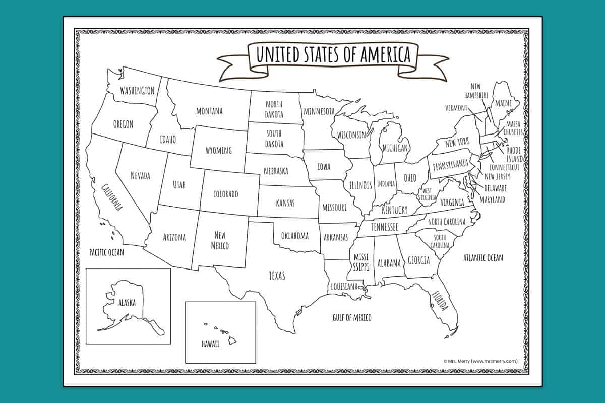 Free Printable Map Usa