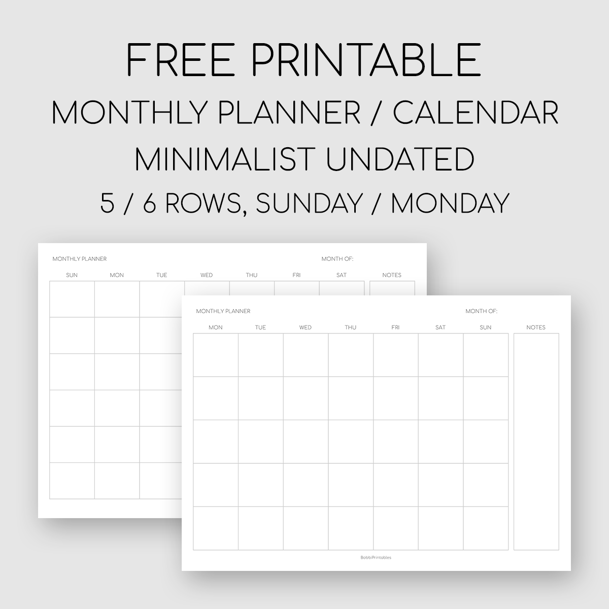 Free Planner Printables Monthly