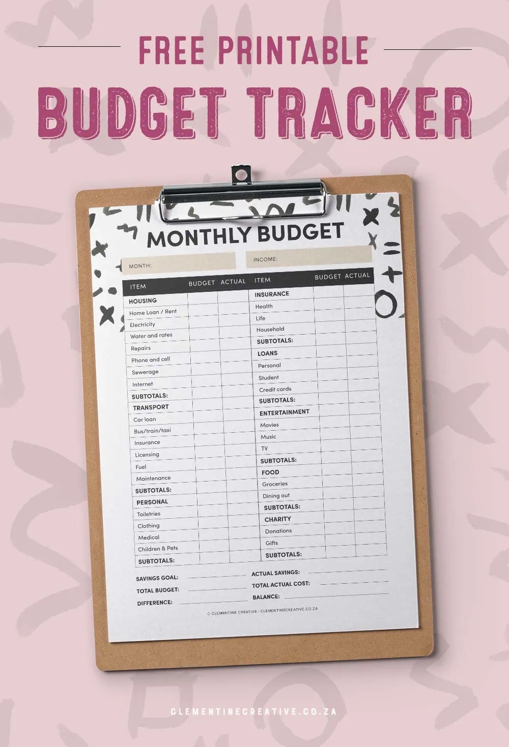 Printable Monthly Budget Worksheet Free PDF Download 