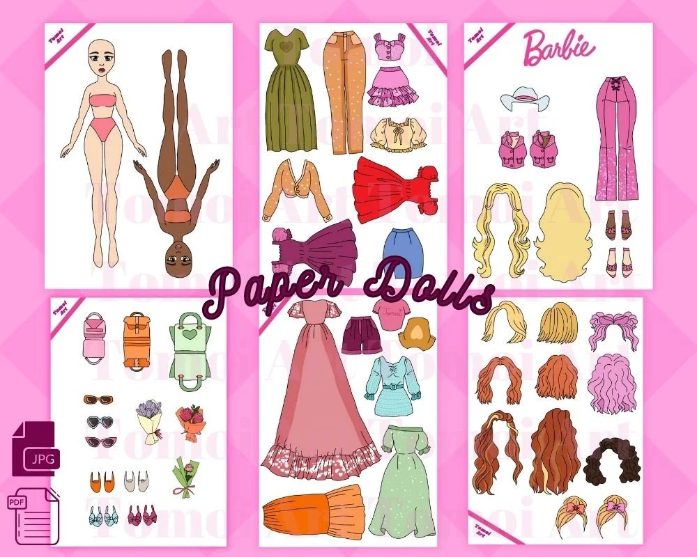 Printable Paper Doll Dress Up Girls Korean Paper Doll Kpop Doll Inspired Kids Toys Instant Digital Download Barbie Doll Dress Up Etsy UK