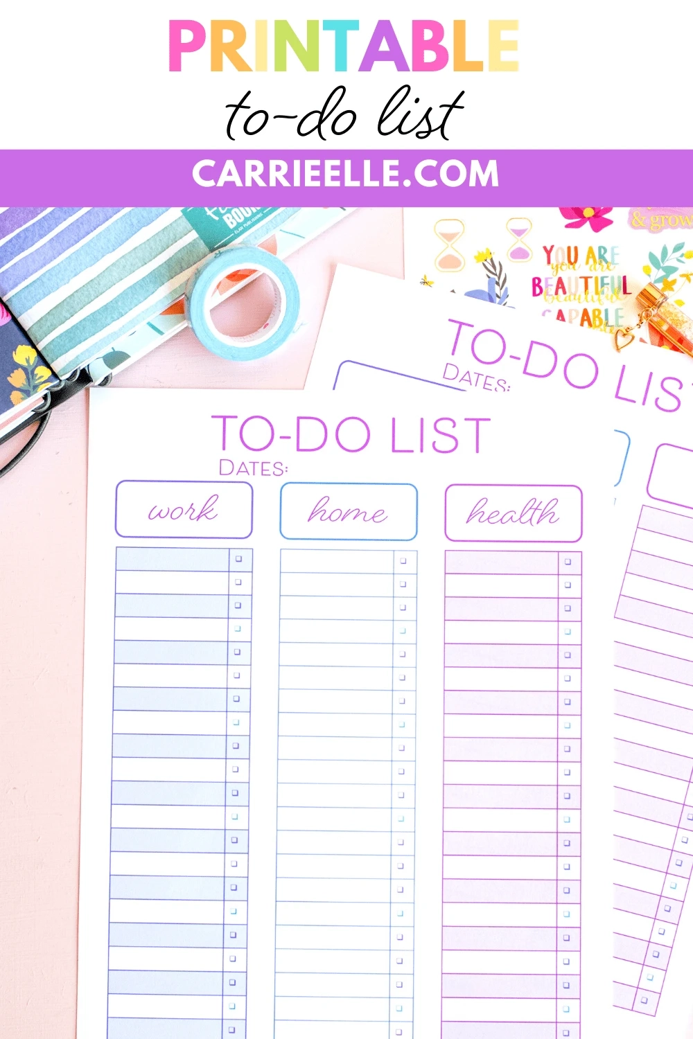 Printable To Do List Checklist Carrie Elle