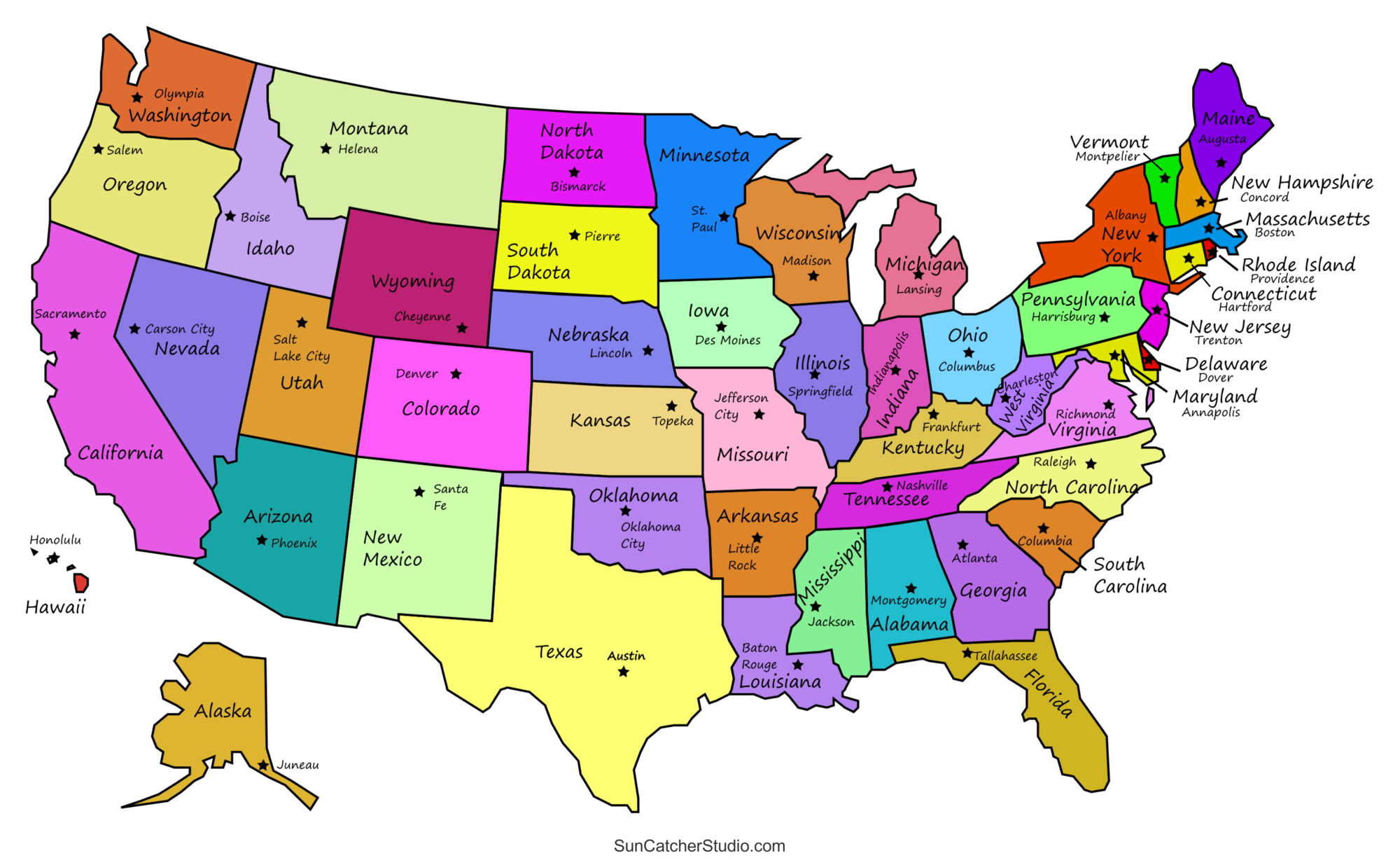 Printable US Maps With States USA United States America Free Printables Monograms Design Tools Patterns DIY Projects