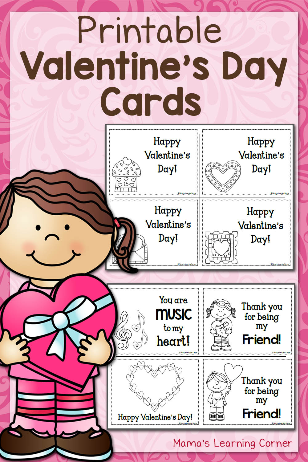 printable valentine s day cards mamas learning corner