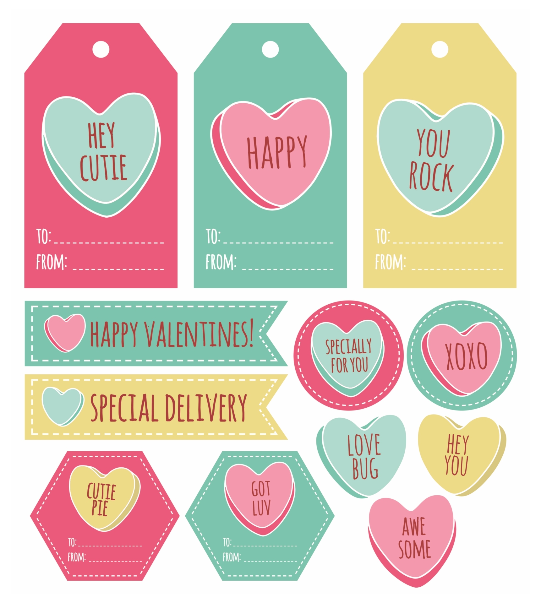 Free Printable Valentine's Tags