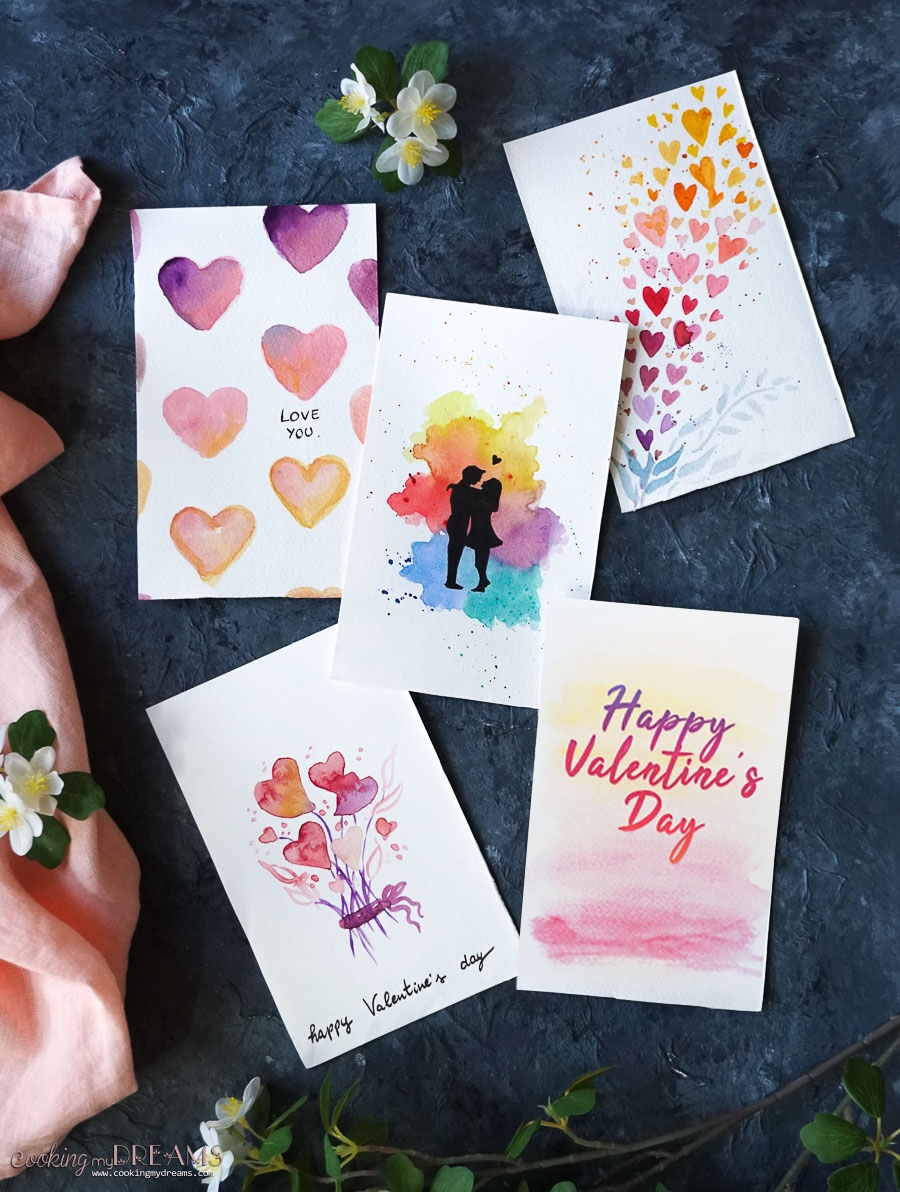 Printable Watercolor Valentine s Day Cards Cooking My Dreams