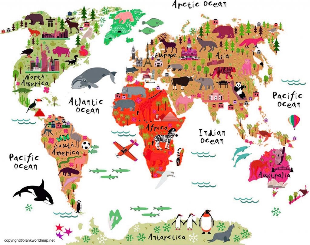 Printable World Map For Kids Map Of World For Kids