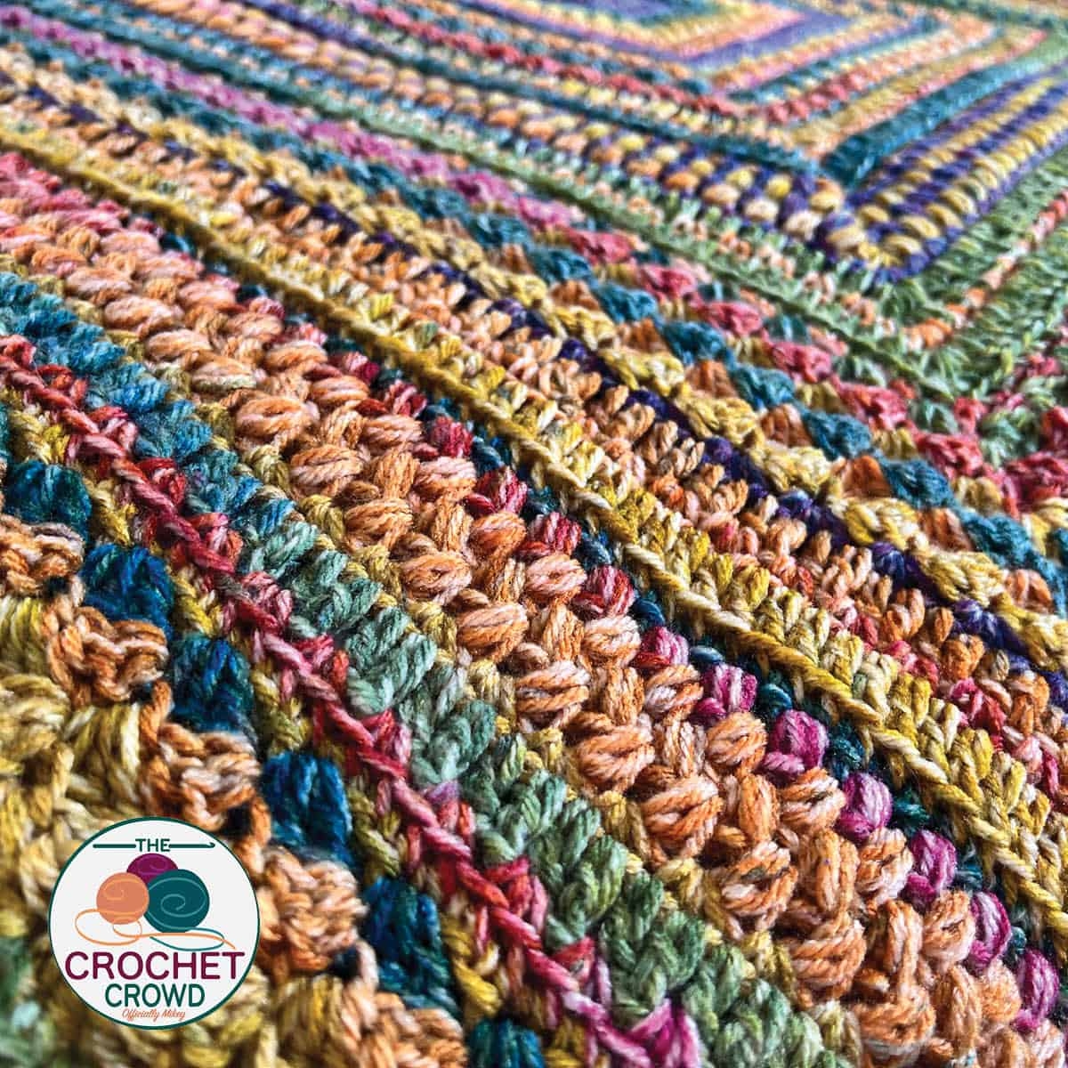 Red Heart Bitty Stripes Stitch Sampler Free Crochet Blanket Pattern The Crochet Crowd