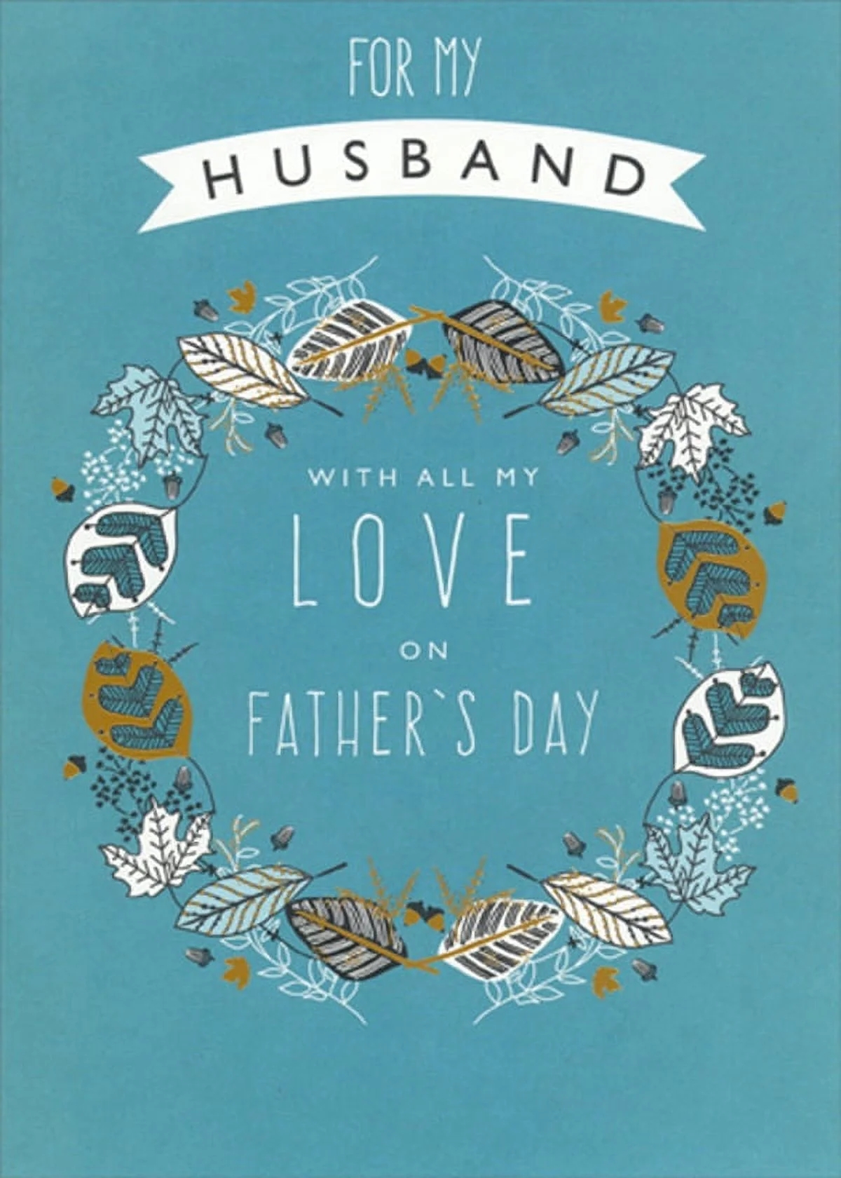 RSVP Father s Day Card Wreath Of Leaves On Blue For Husband Walmart