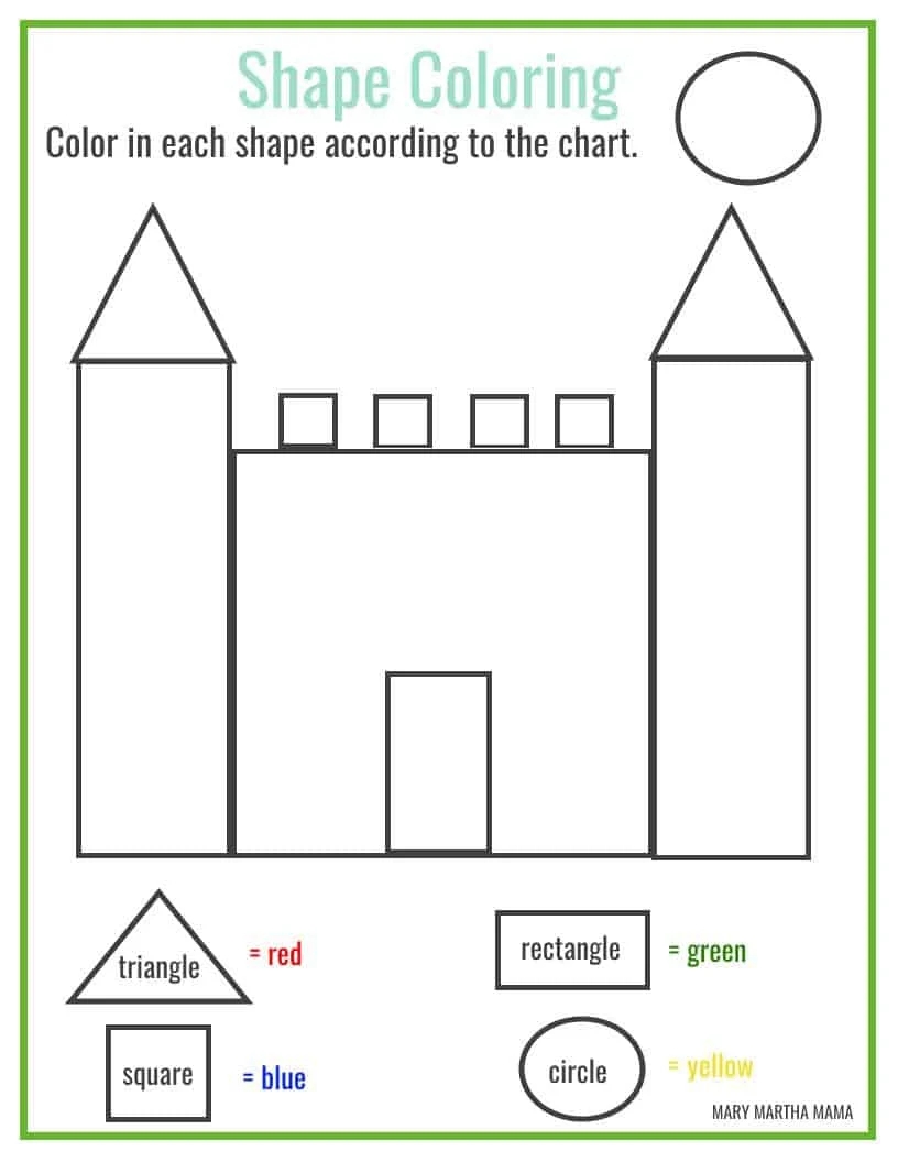 Shapes Worksheets For Preschool Free Printables Mary Martha Mama