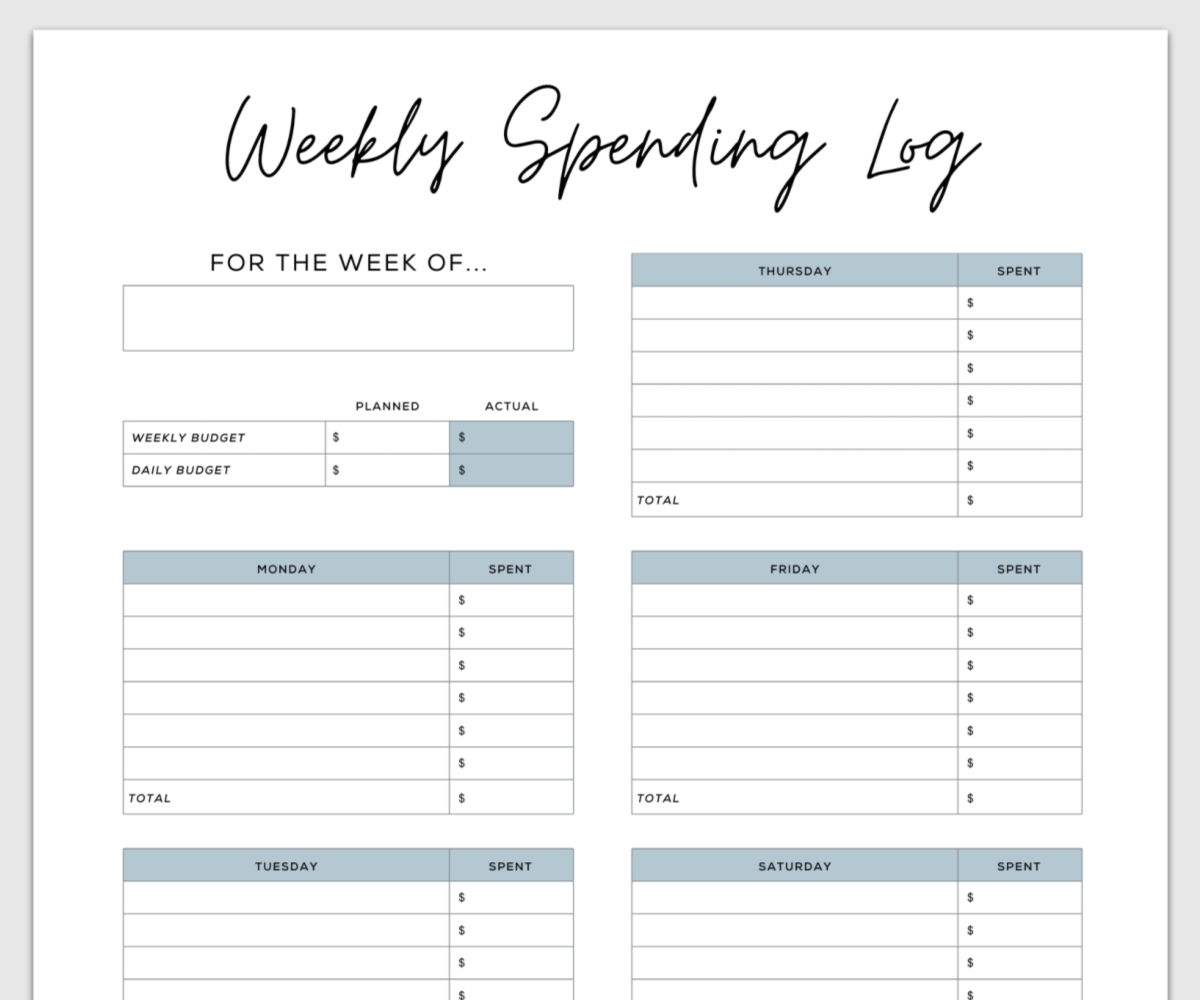 Free Printable Weekly Budget Sheets Pdf