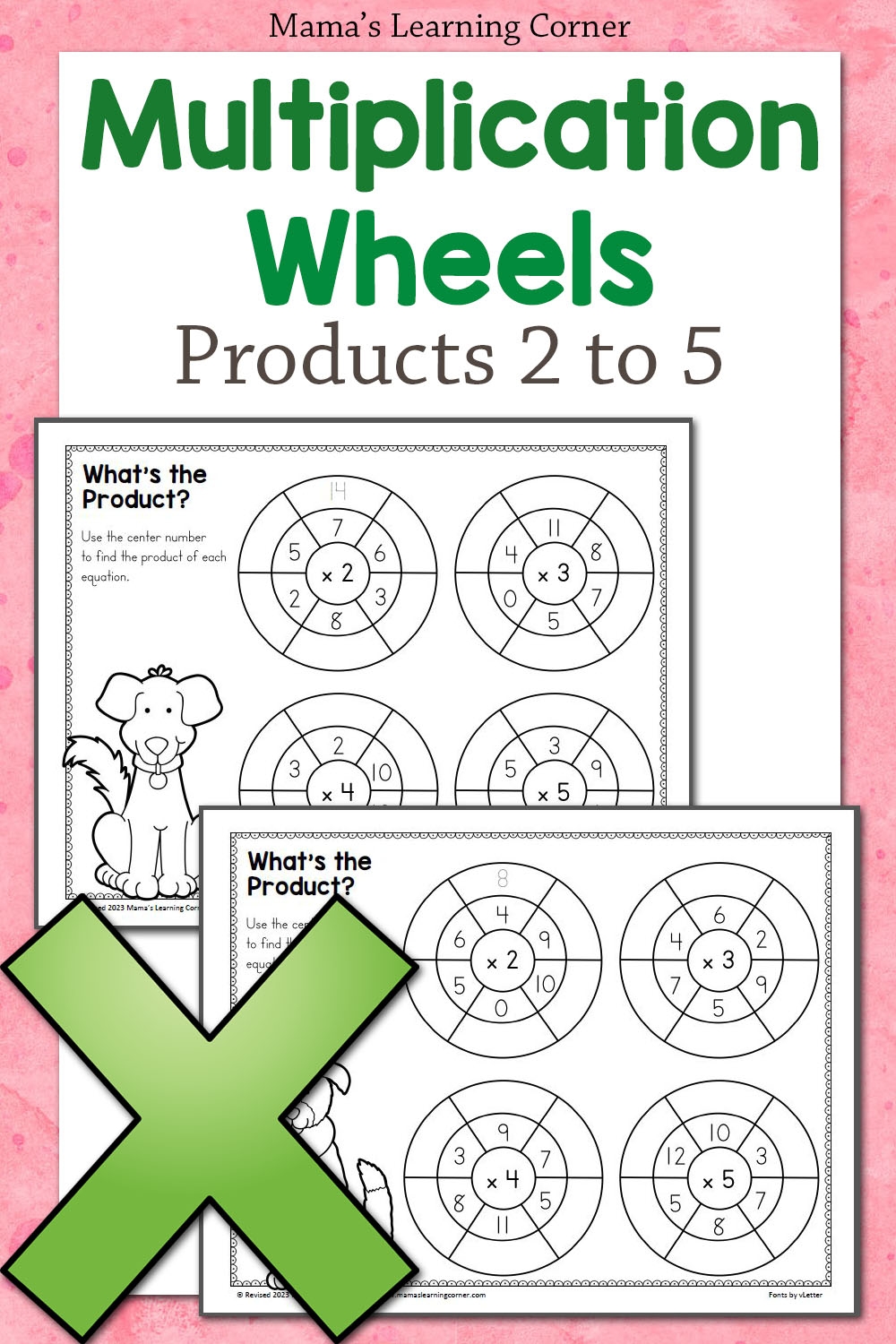 Simple Multiplication Wheels Free Printable With Facts 2 To 5 Mamas Learning Corner