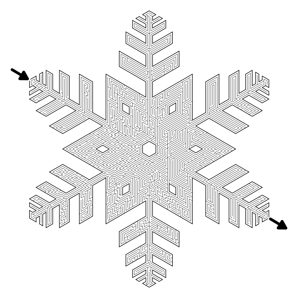 Snowflake Maze Free Printable Mazes For All Ages