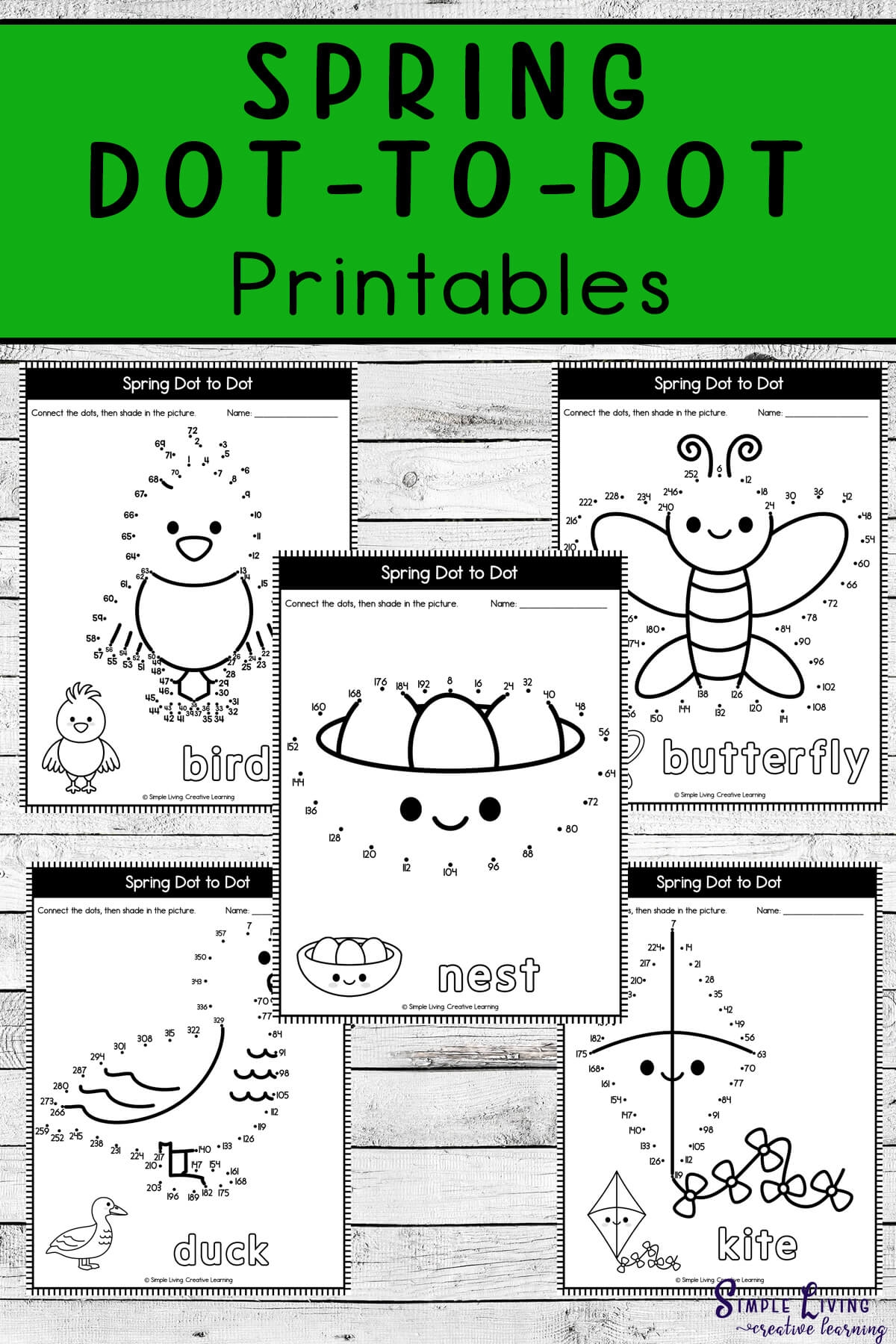 Spring Dot to Dot Printables Simple Living Creative Learning